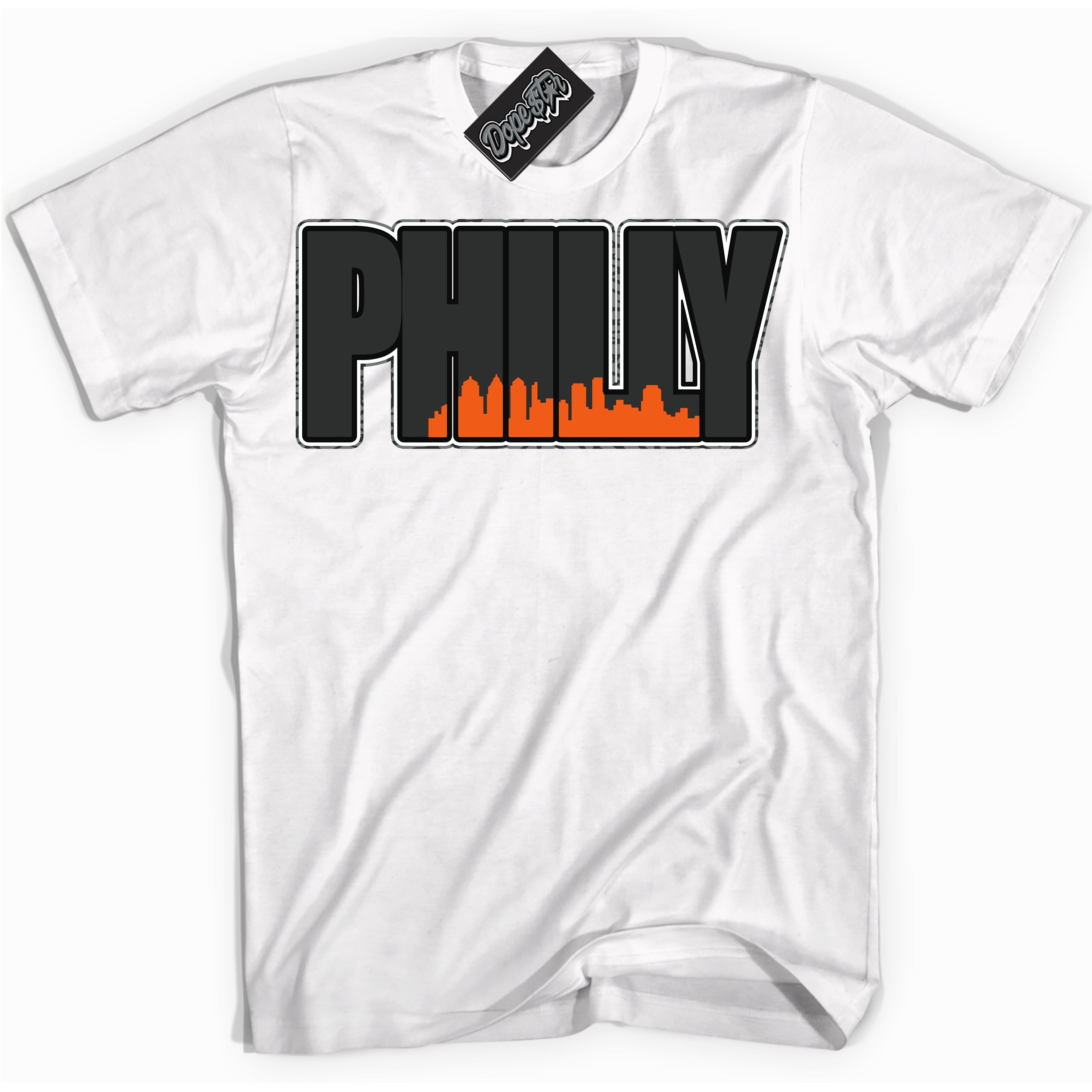 Cool White graphic tee with “ Philly ” design, that perfectly matches Fear Pack 3s sneakers 