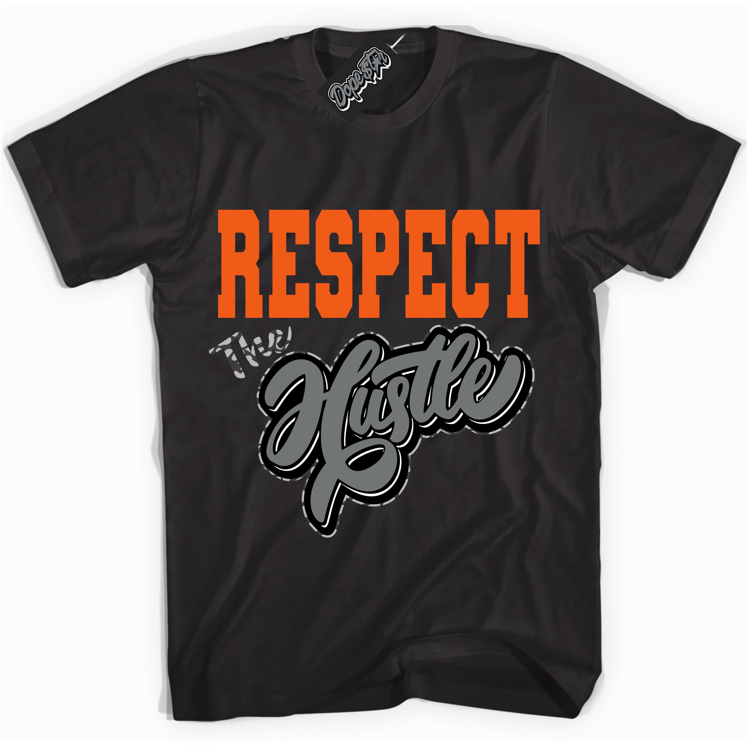 Cool Black graphic tee with “ Respect The Hustle ” design, that perfectly matches Fear Pack 3s sneakers 