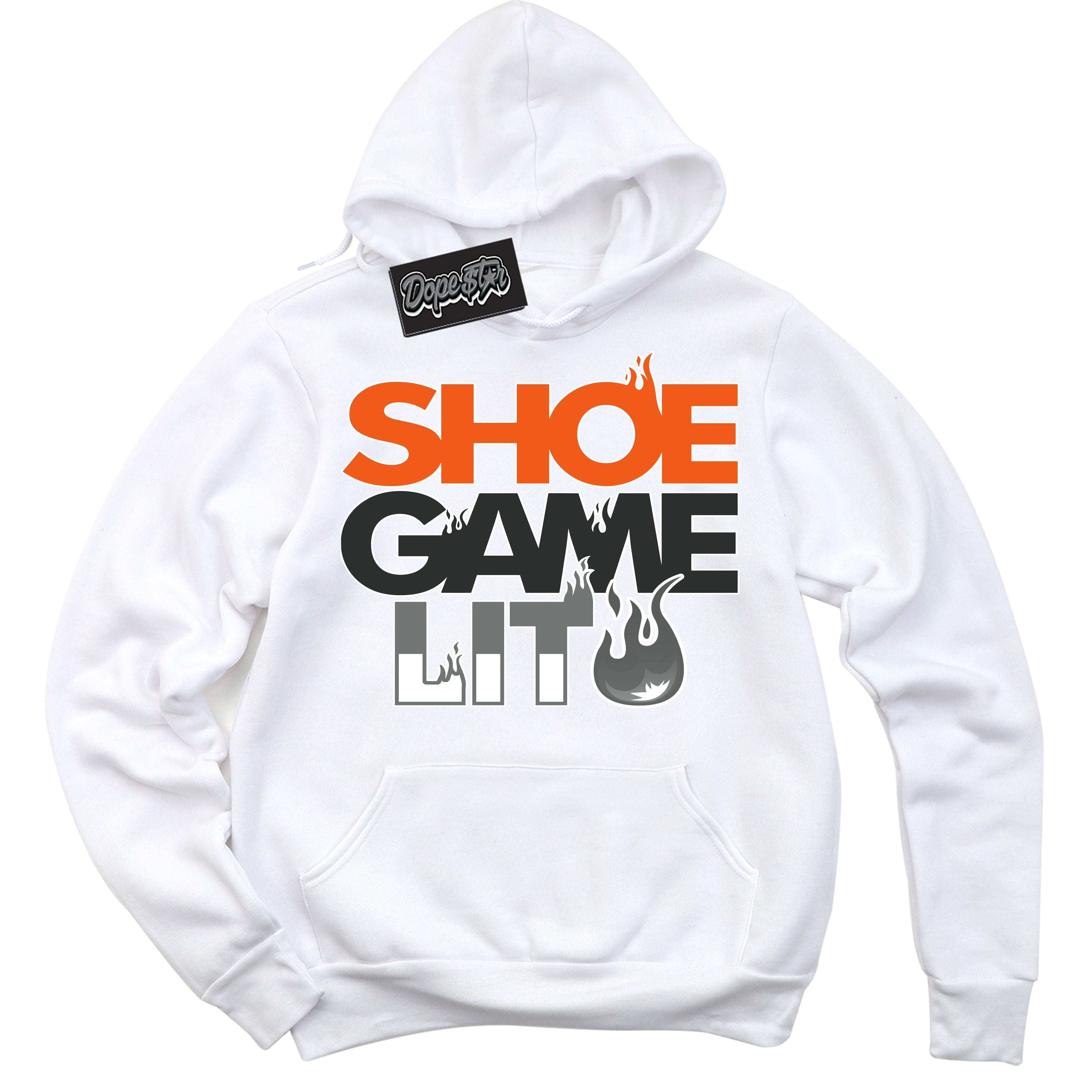 Cool White Hoodie with “ Shoe Game Lit '' design that Perfectly Matches  Fear 3s Sneakers.