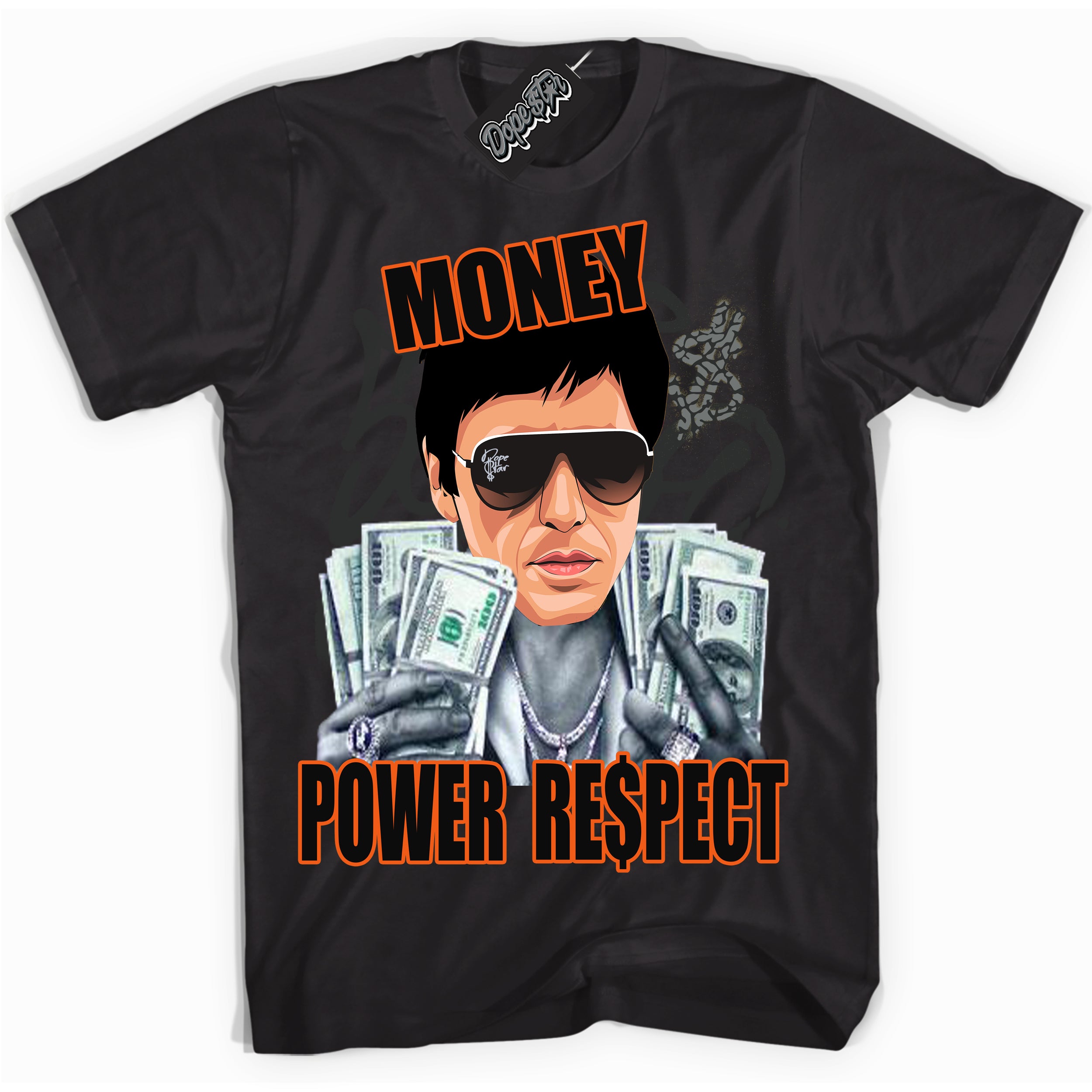 Cool Black graphic tee with “ Tony Montana ” design, that perfectly matches Fear Pack 3s sneakers 