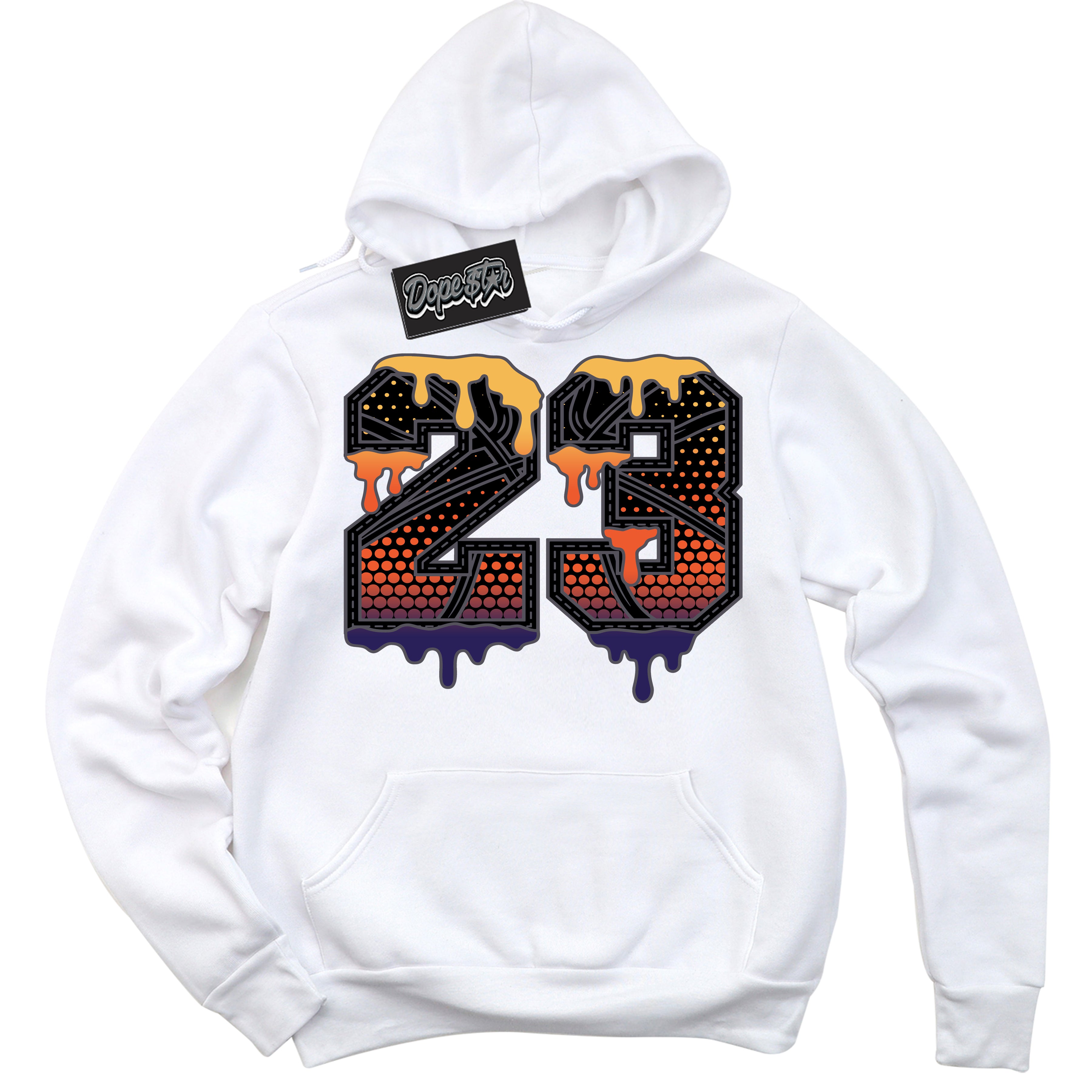 Cool White Hoodie with “ 23 Ball ”  design that Perfectly Matches J Balvin Rio 3s Sneakers.