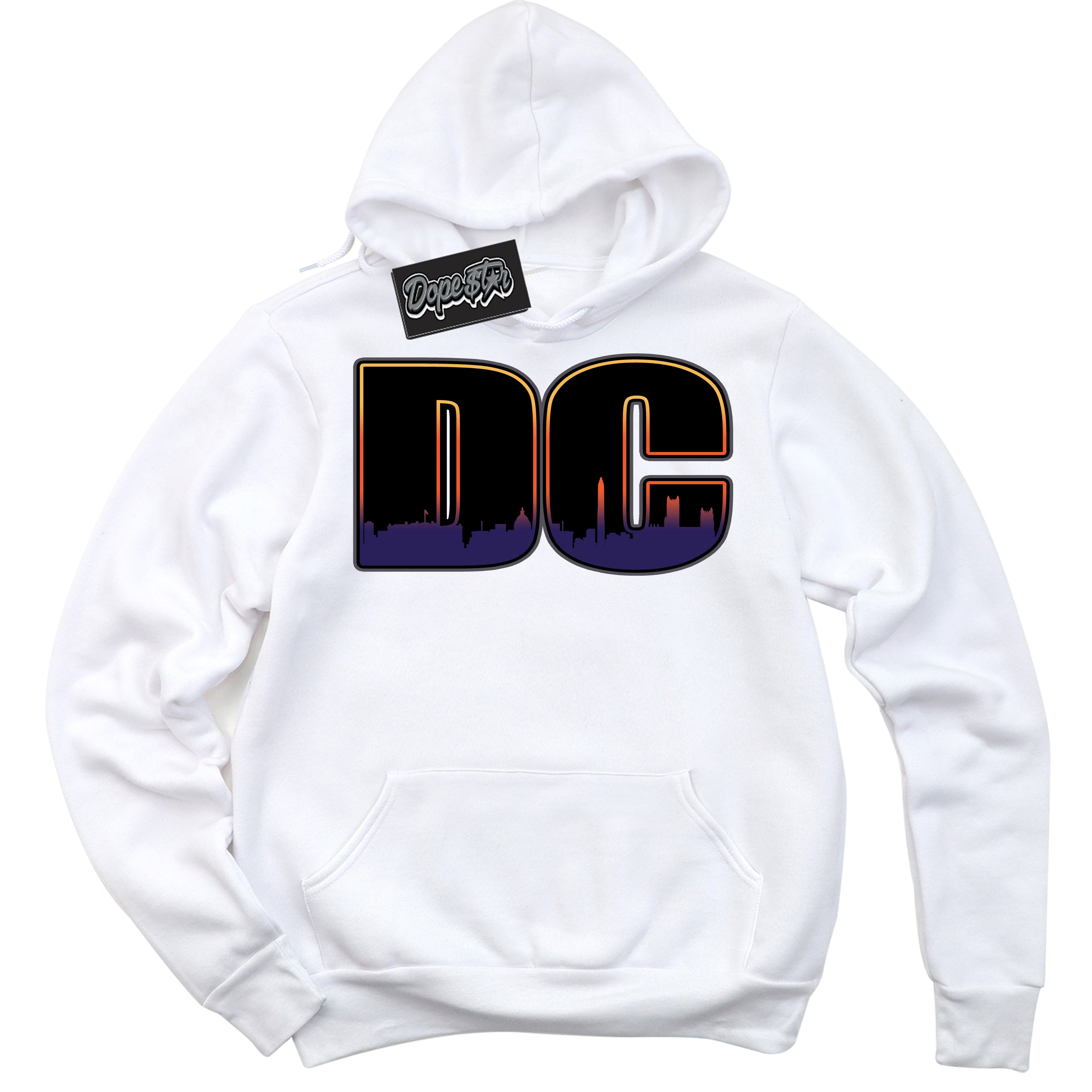 Cool White Hoodie with “ DC ”  design that Perfectly Matches J Balvin Rio 3s Sneakers.