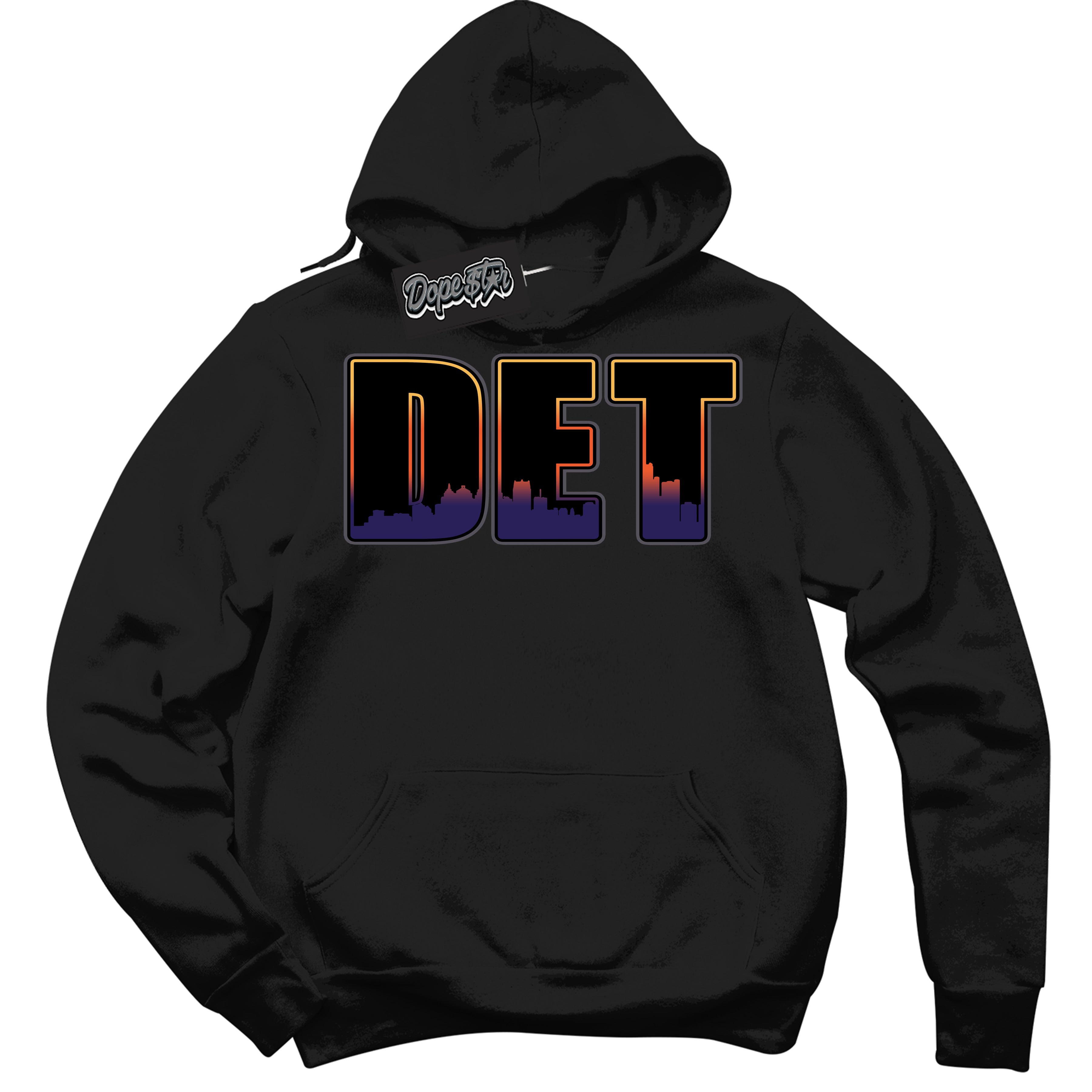 Cool Black Hoodie with “ Detroit ”  design that Perfectly Matches J Balvin Rio 3s Sneakers.