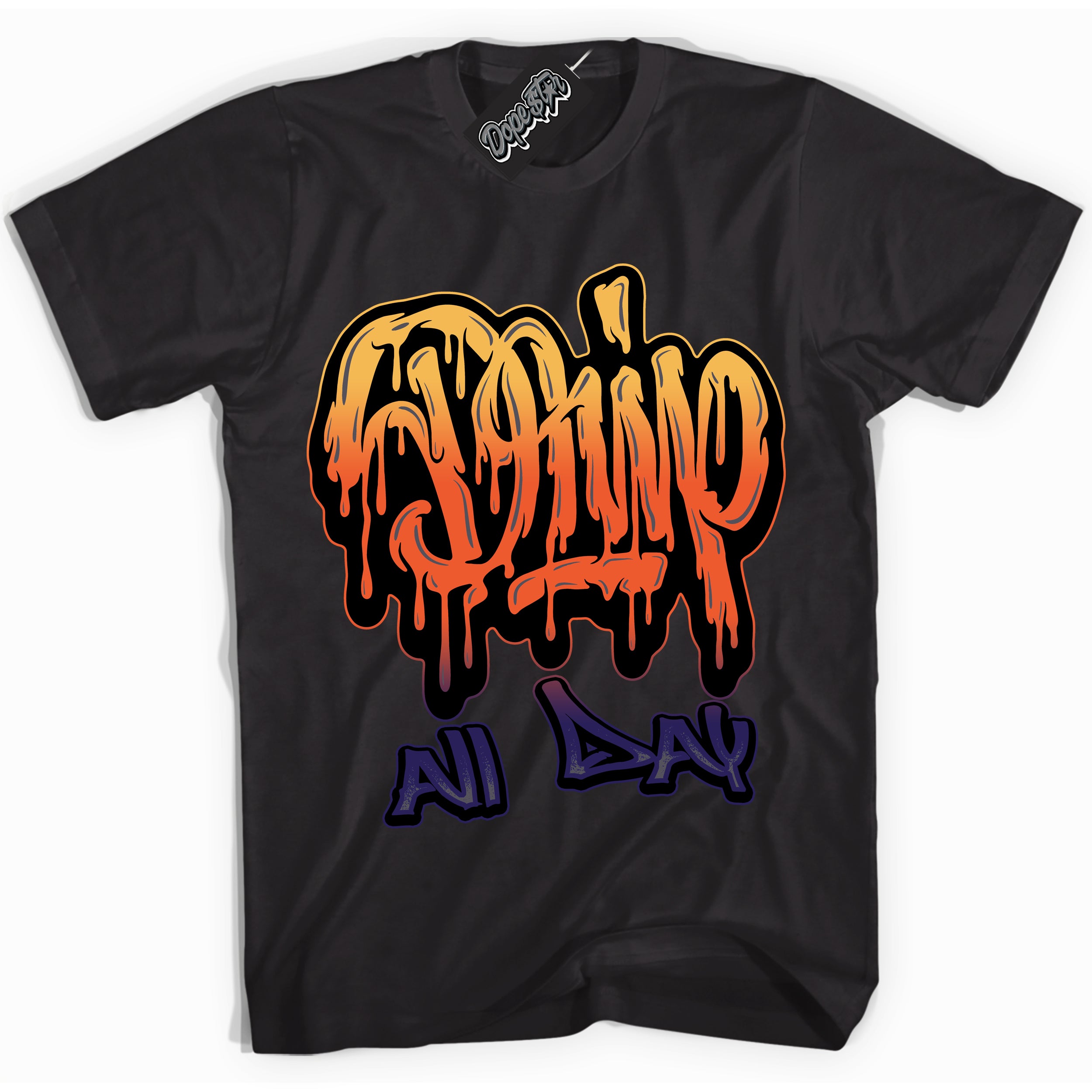 Cool Black Shirt with “ Drip All Day” design that perfectly matches J Balvin Rio 3s Sneakers.