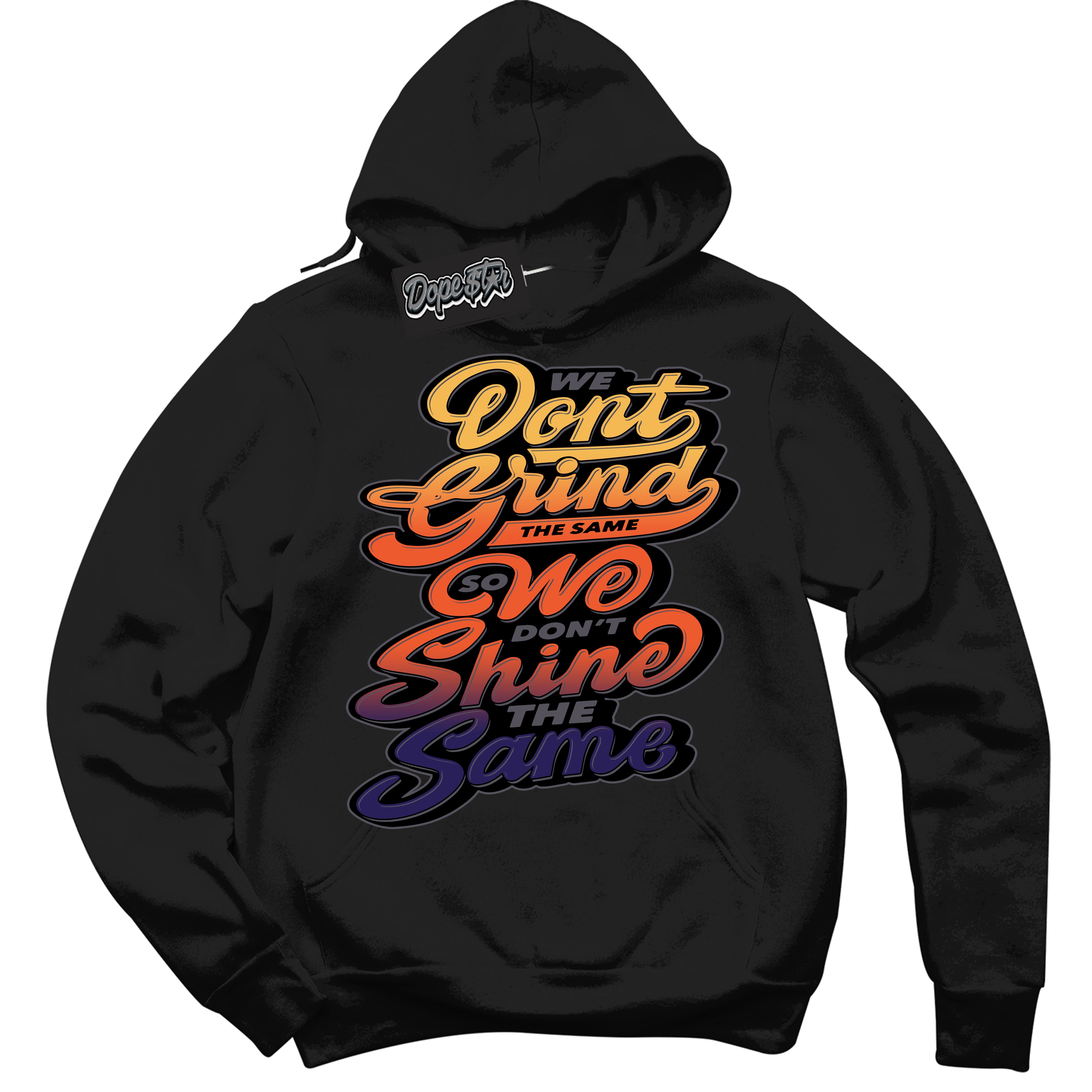 Cool Black Hoodie with “ Grind Shine ”  design that Perfectly Matches J Balvin Rio 3s Sneakers.