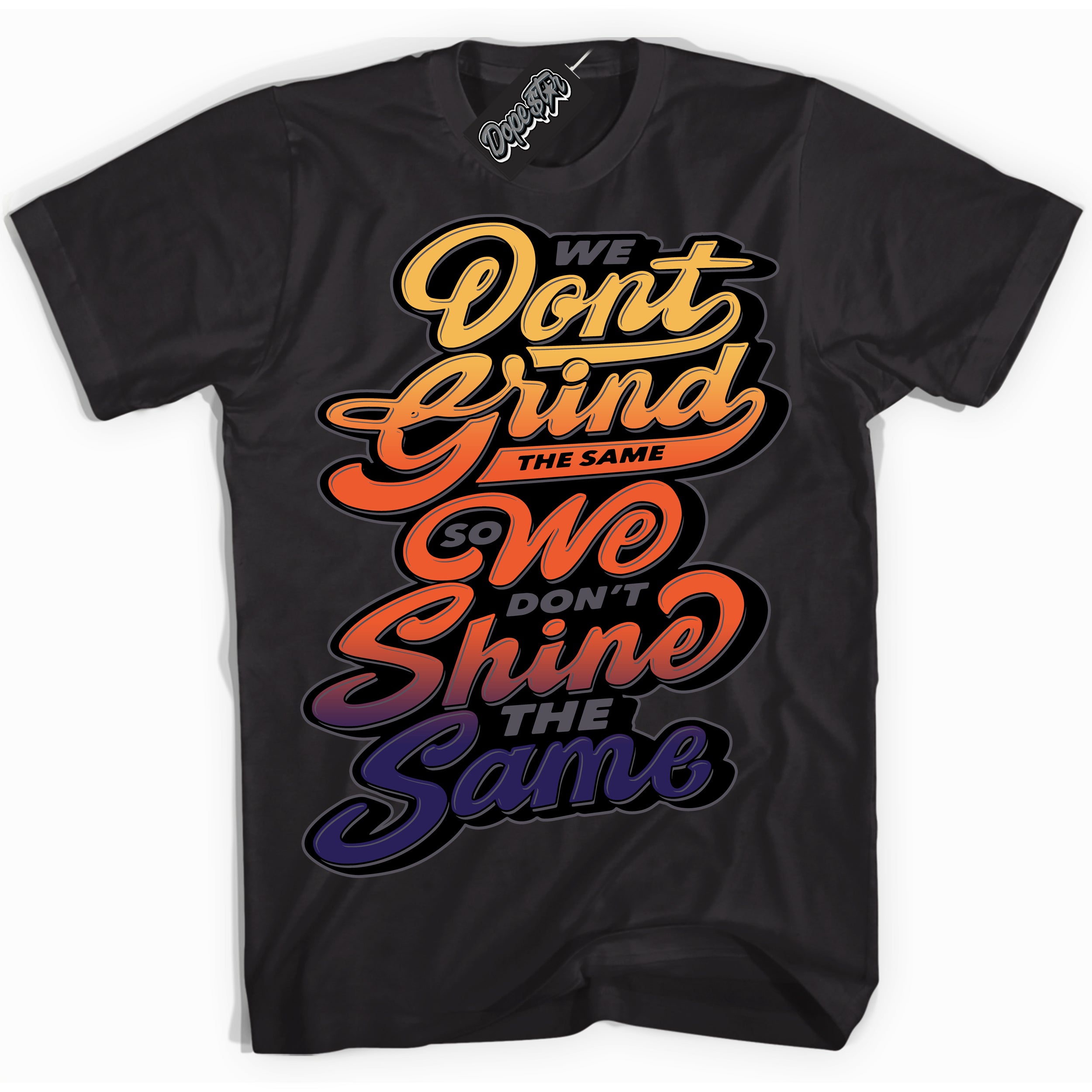 Cool Black Shirt with “ Grind Shine” design that perfectly matches J Balvin Rio 3s Sneakers.