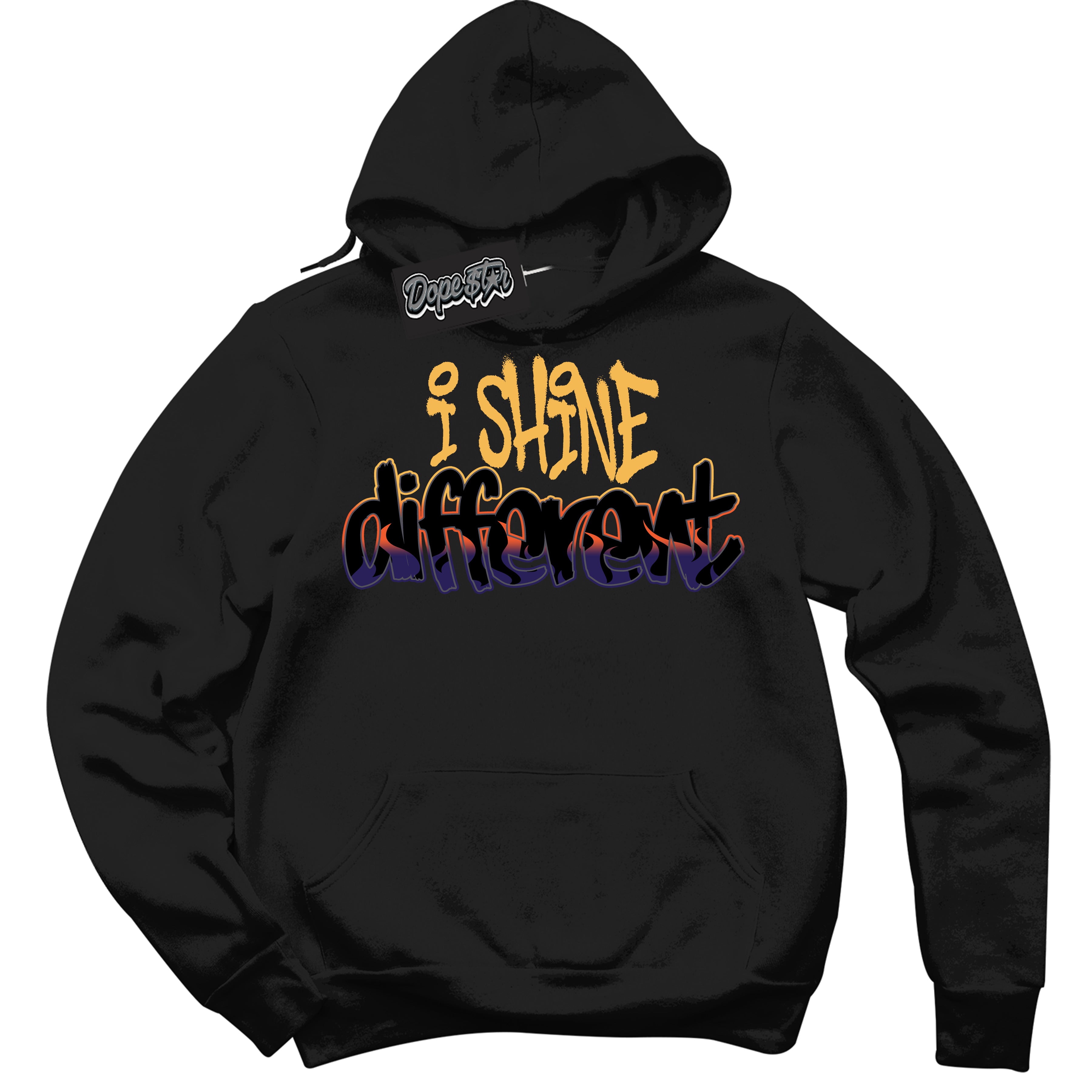 Cool Black Hoodie with “ I Shine Different ”  design that Perfectly Matches J Balvin Rio 3s Sneakers.