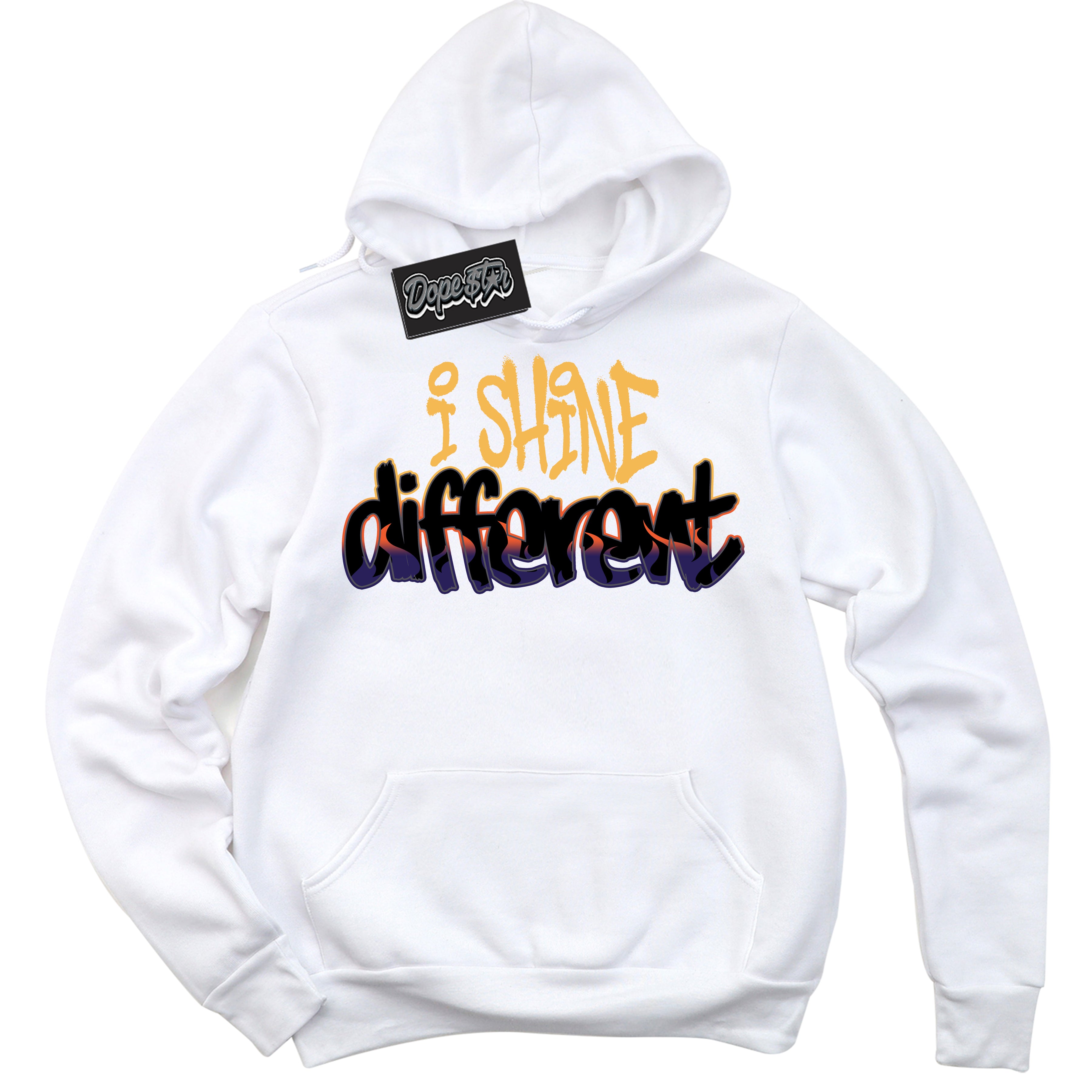 Cool White Hoodie with “ I Shine Different ”  design that Perfectly Matches J Balvin Rio 3s Sneakers.