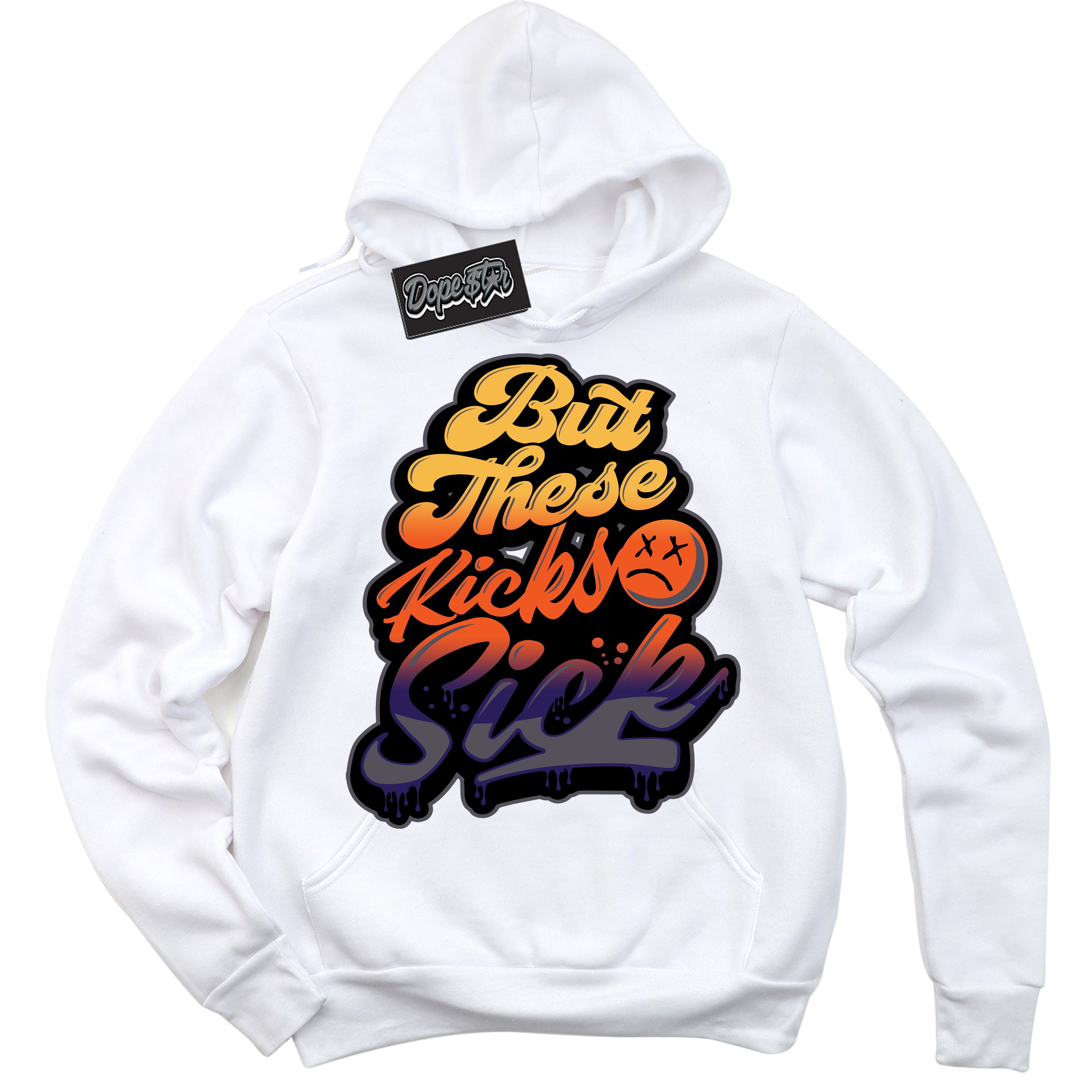 Cool White Hoodie with “ Kick Sick ”  design that Perfectly Matches J Balvin Rio 3s Sneakers.