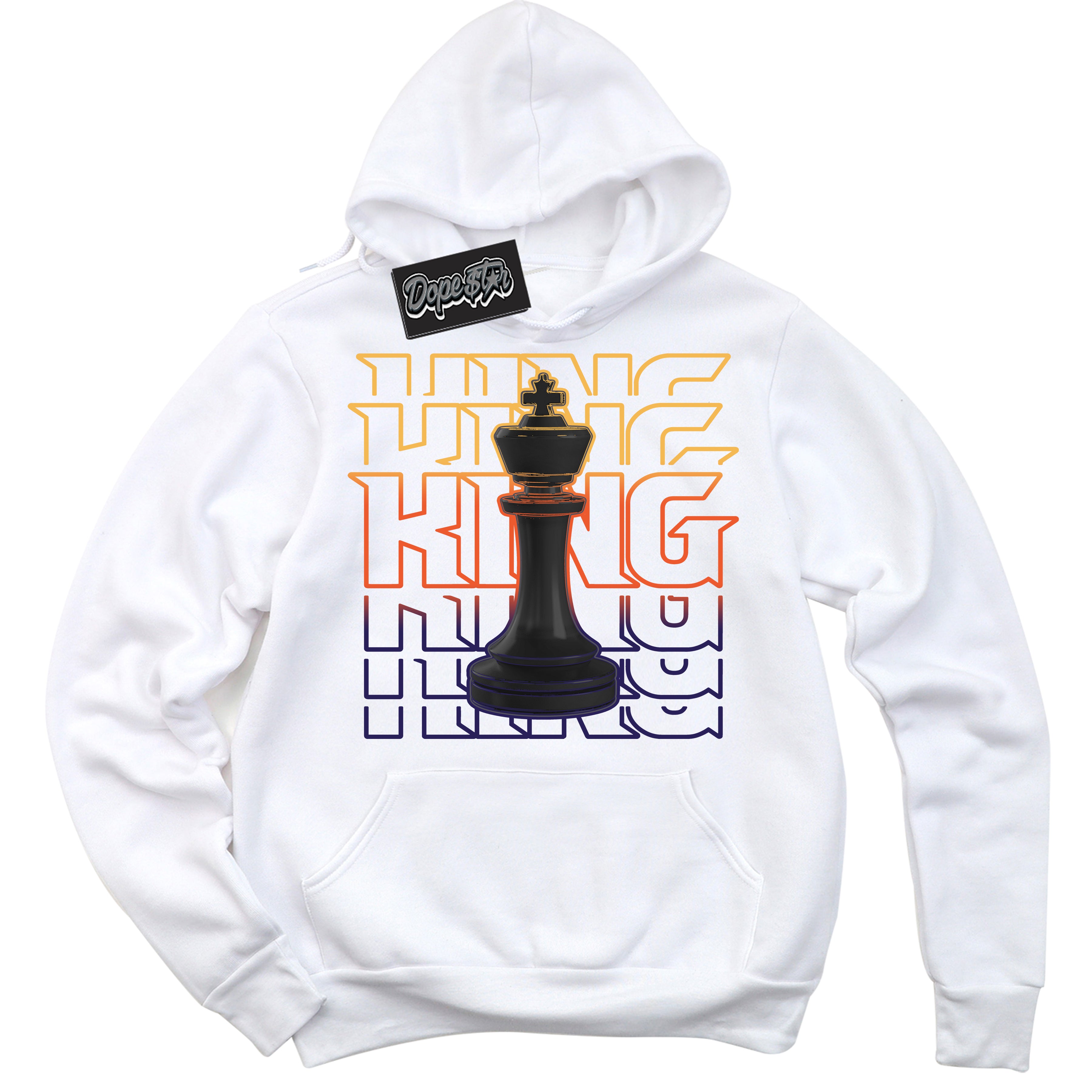 Cool White Hoodie with “ King Chess ”  design that Perfectly Matches J Balvin Rio 3s Sneakers.