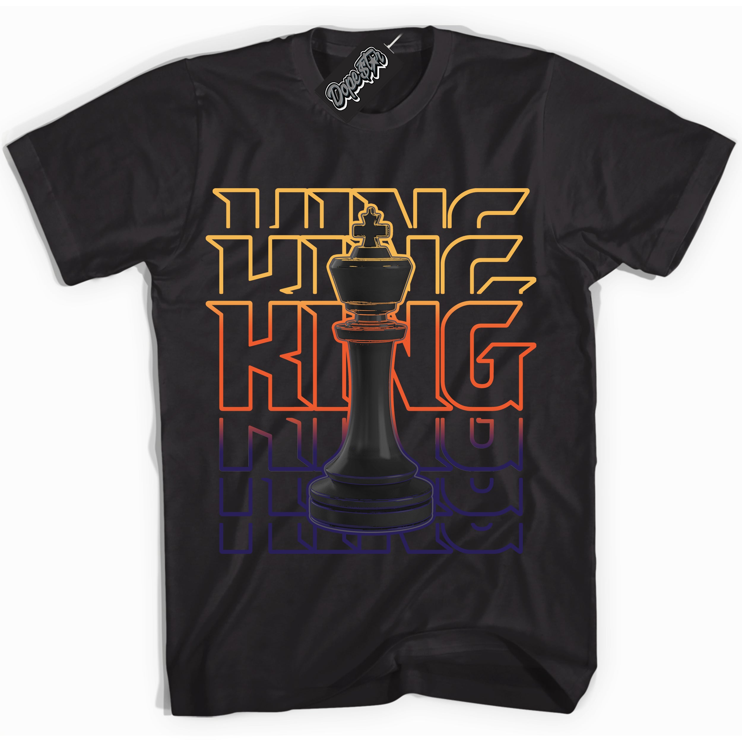 Cool Black Shirt with “ King Chess” design that perfectly matches J Balvin Rio 3s Sneakers.