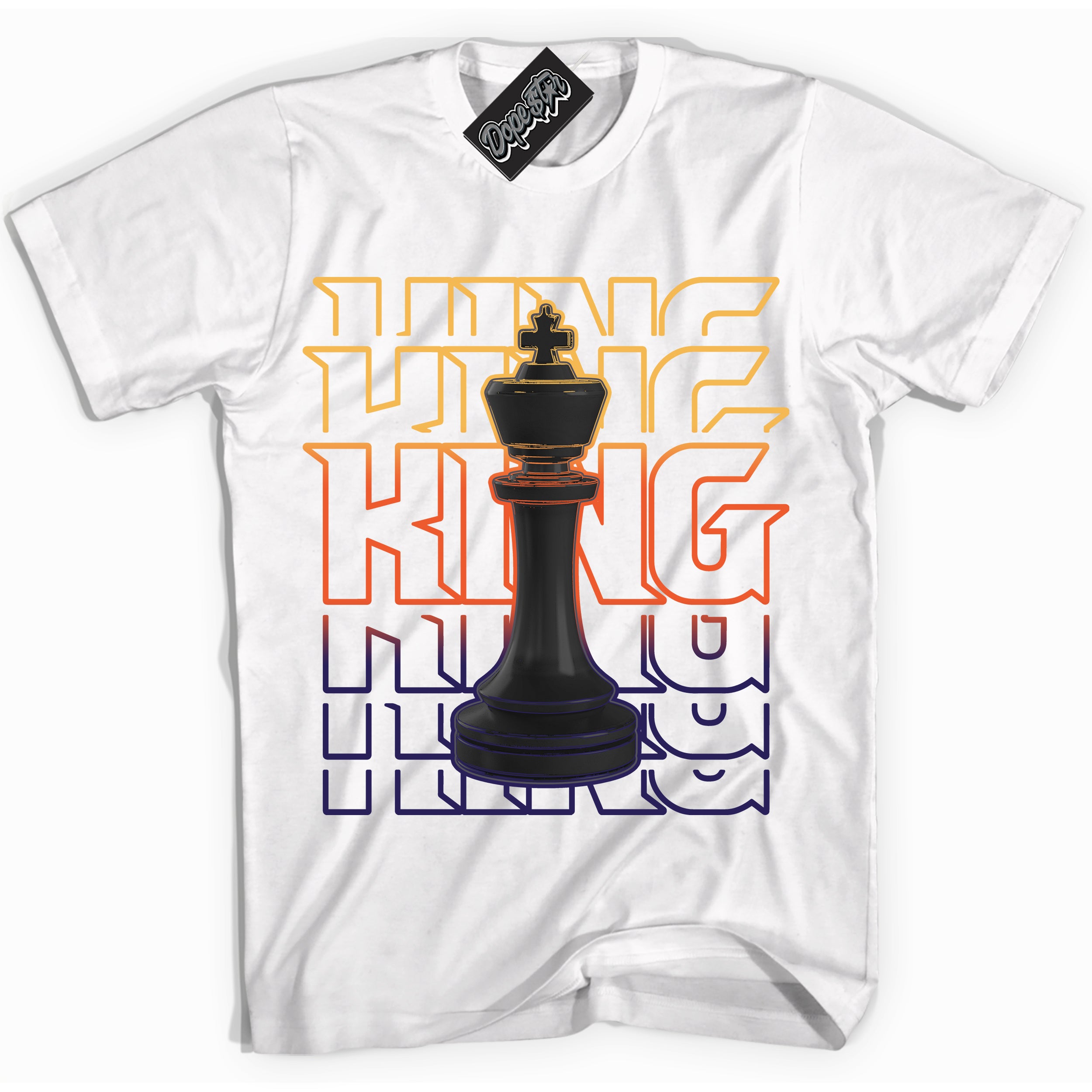 Cool White Shirt with “ King Chess” design that perfectly matches J Balvin Rio 3s Sneakers.