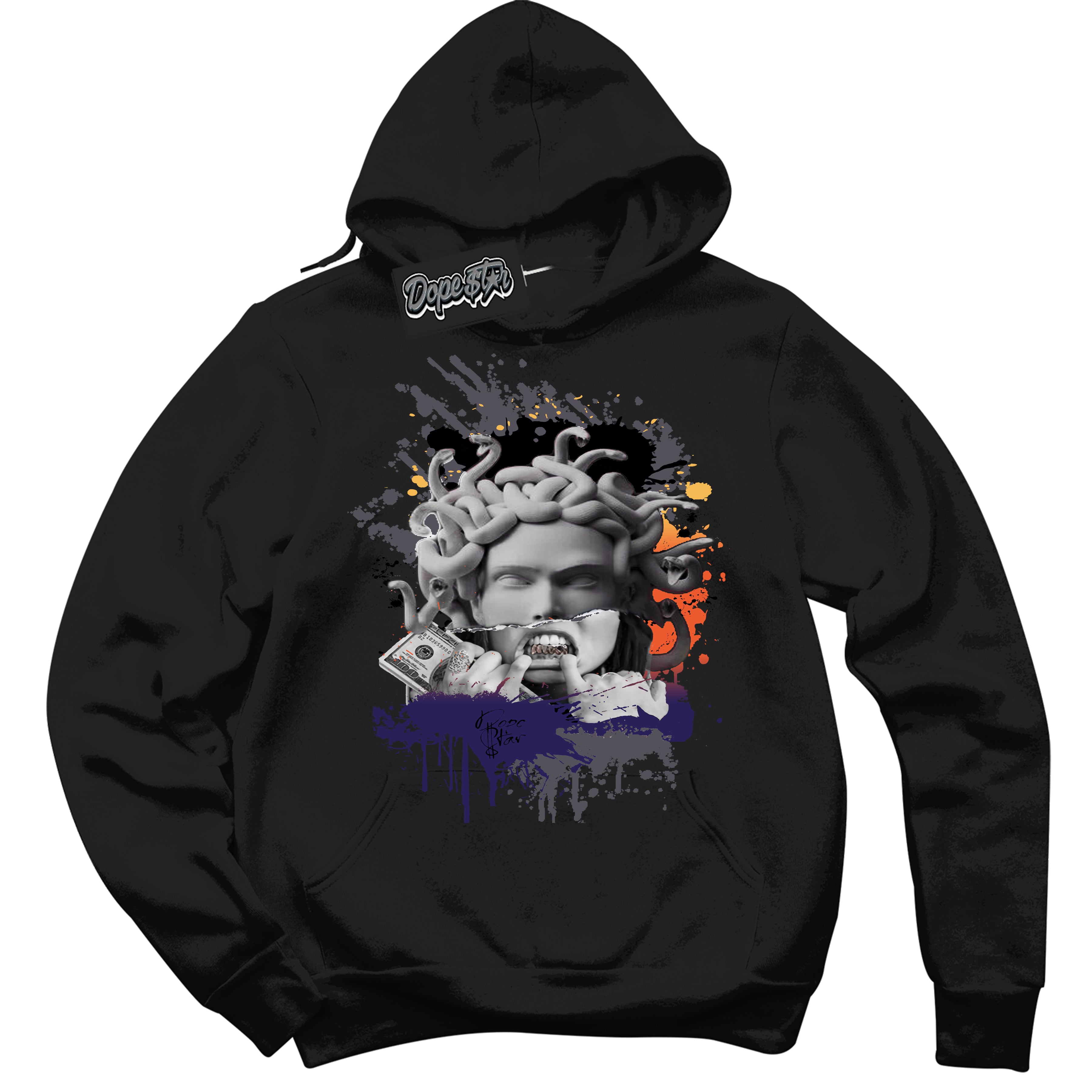 Cool Black Hoodie with “ Medusa ”  design that Perfectly Matches J Balvin Rio 3s Sneakers.