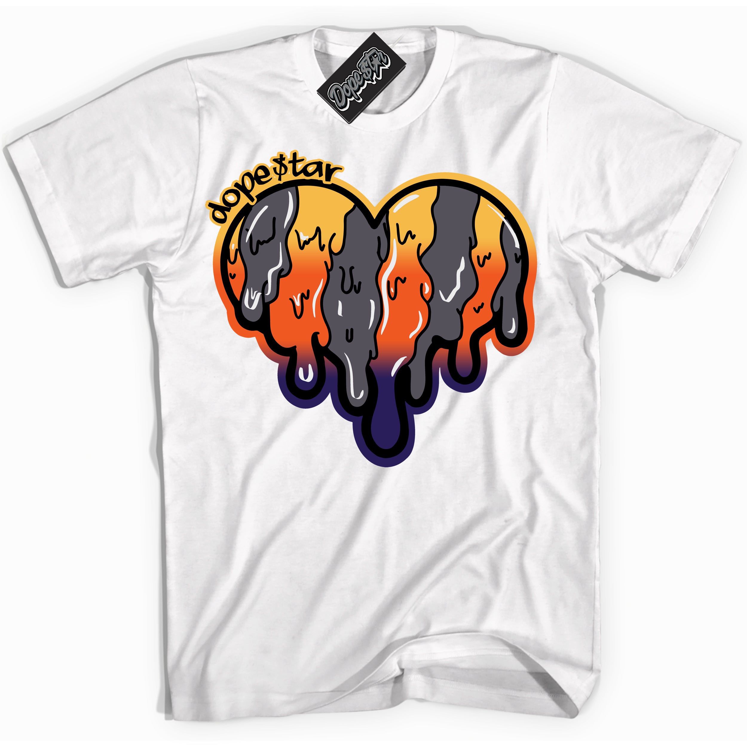 Cool White Shirt with “ Melting Heart” design that perfectly matches J Balvin Rio 3s Sneakers.