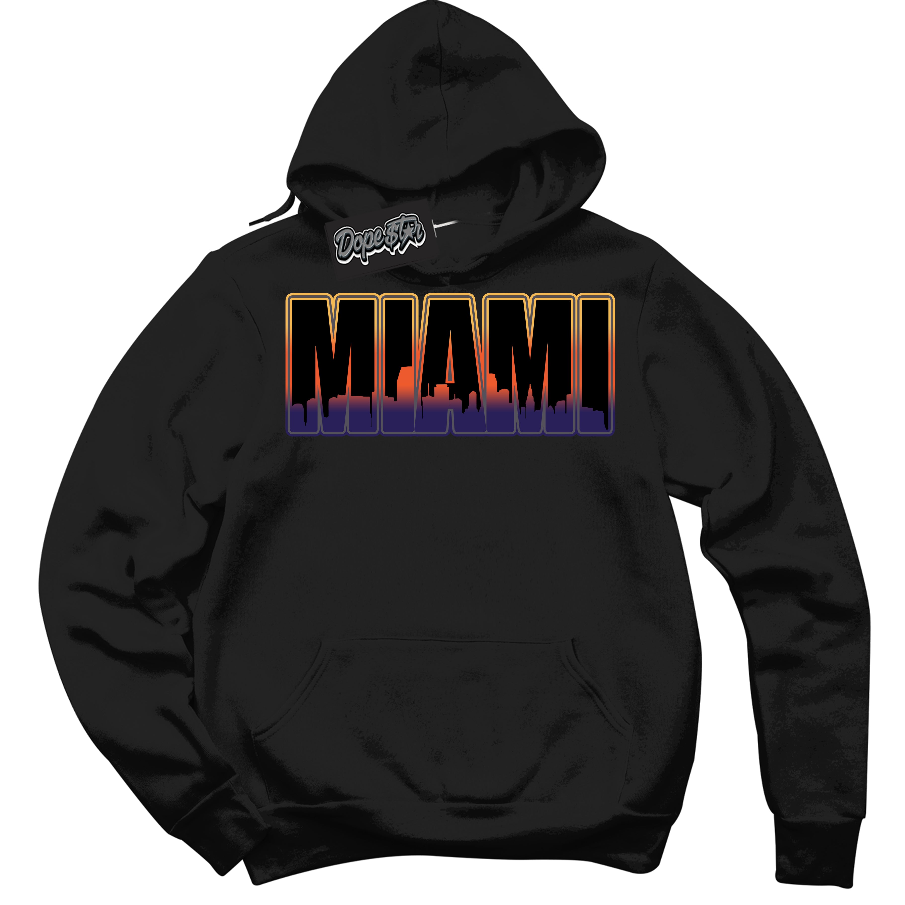 Cool Black Hoodie with “ Miami ”  design that Perfectly Matches J Balvin Rio 3s Sneakers.