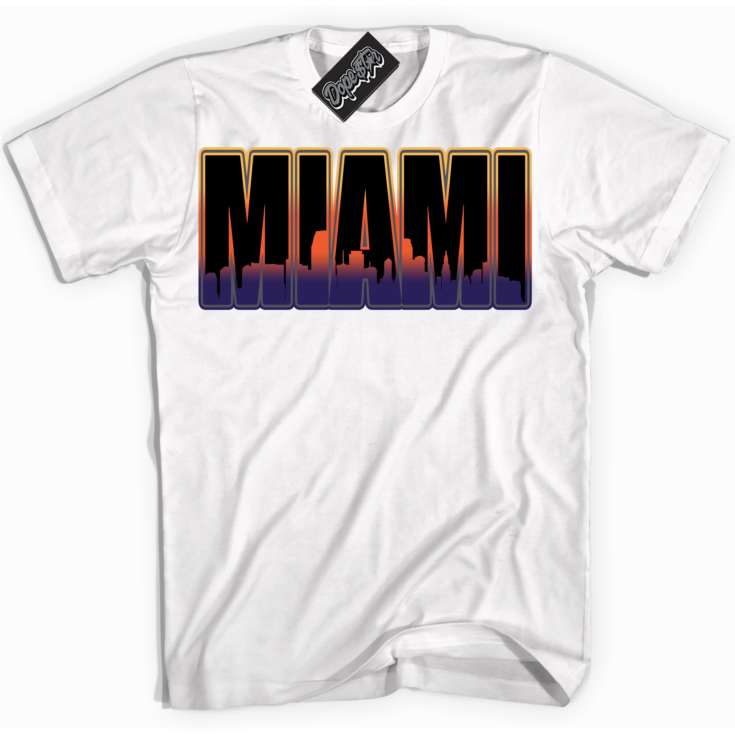 Cool White Shirt with “ Miami” design that perfectly matches J Balvin Rio 3s Sneakers.