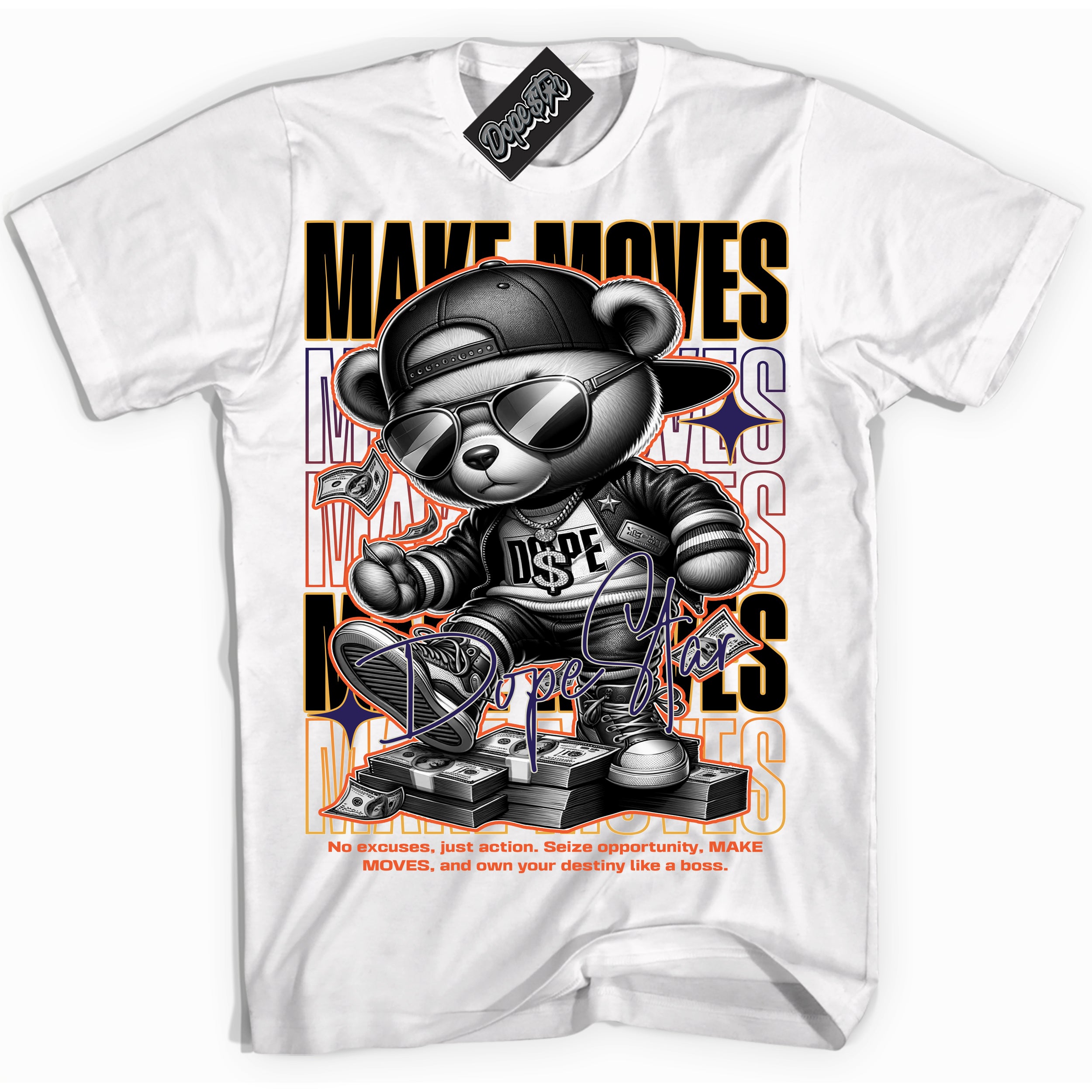 Cool White Shirt with “ Makin Moves” design that perfectly matches J Balvin Rio 3s Sneakers.