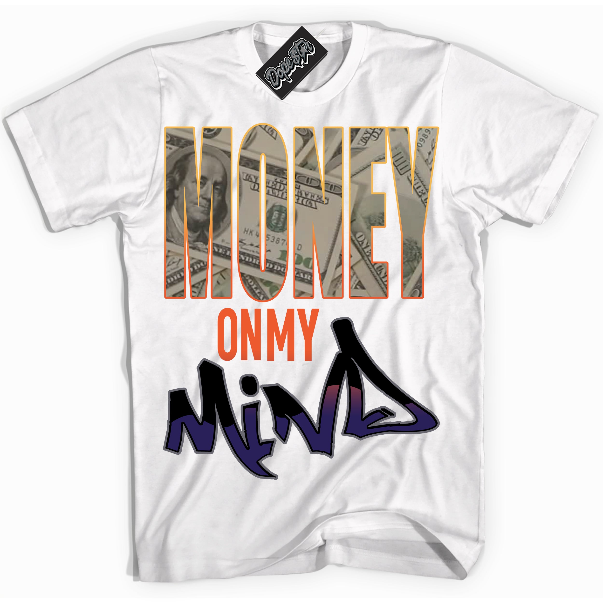 Cool White Shirt with “ Money On My Mind” design that perfectly matches J Balvin Rio 3s Sneakers.