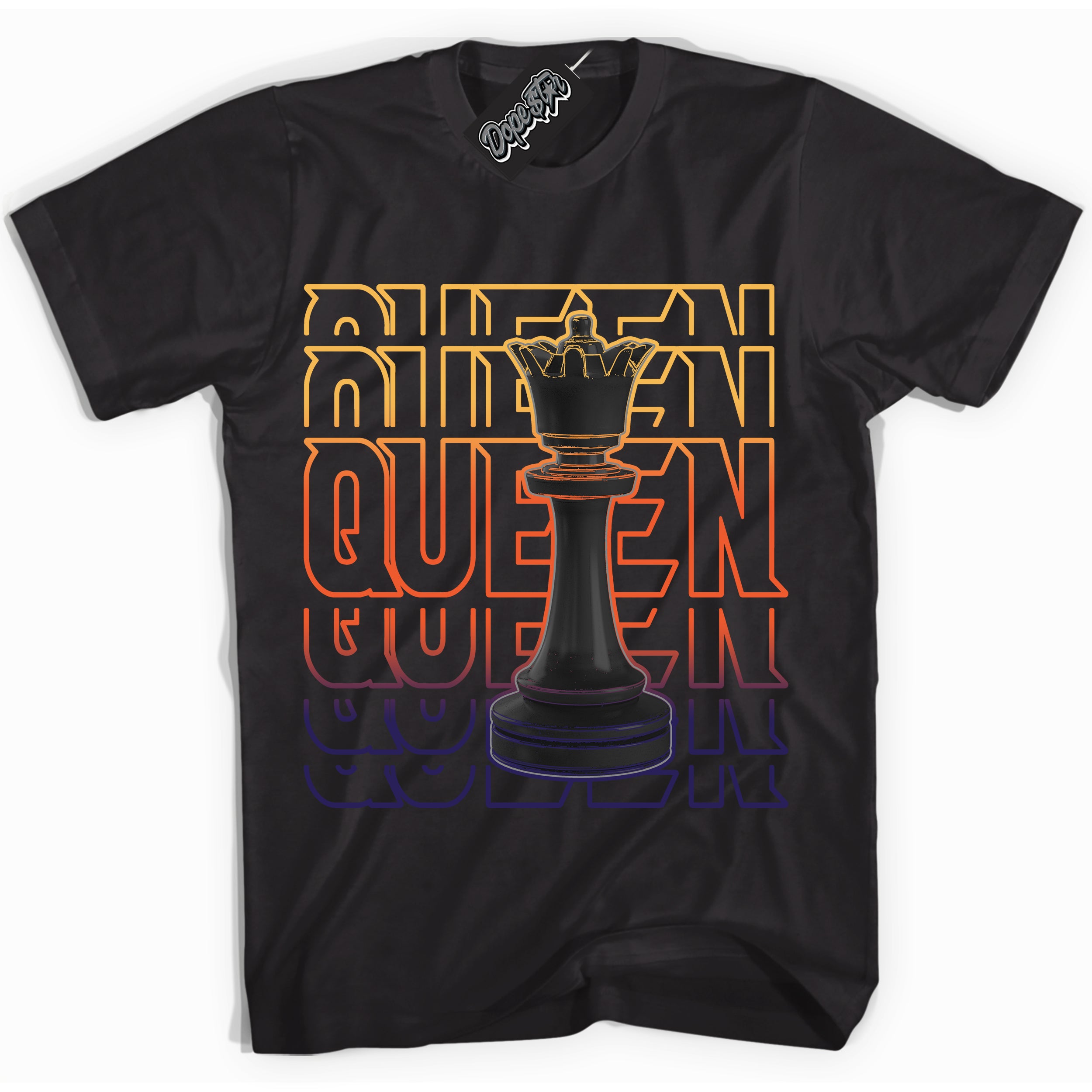 Cool Black Shirt with “ Queen Chess” design that perfectly matches J Balvin Rio 3s Sneakers.