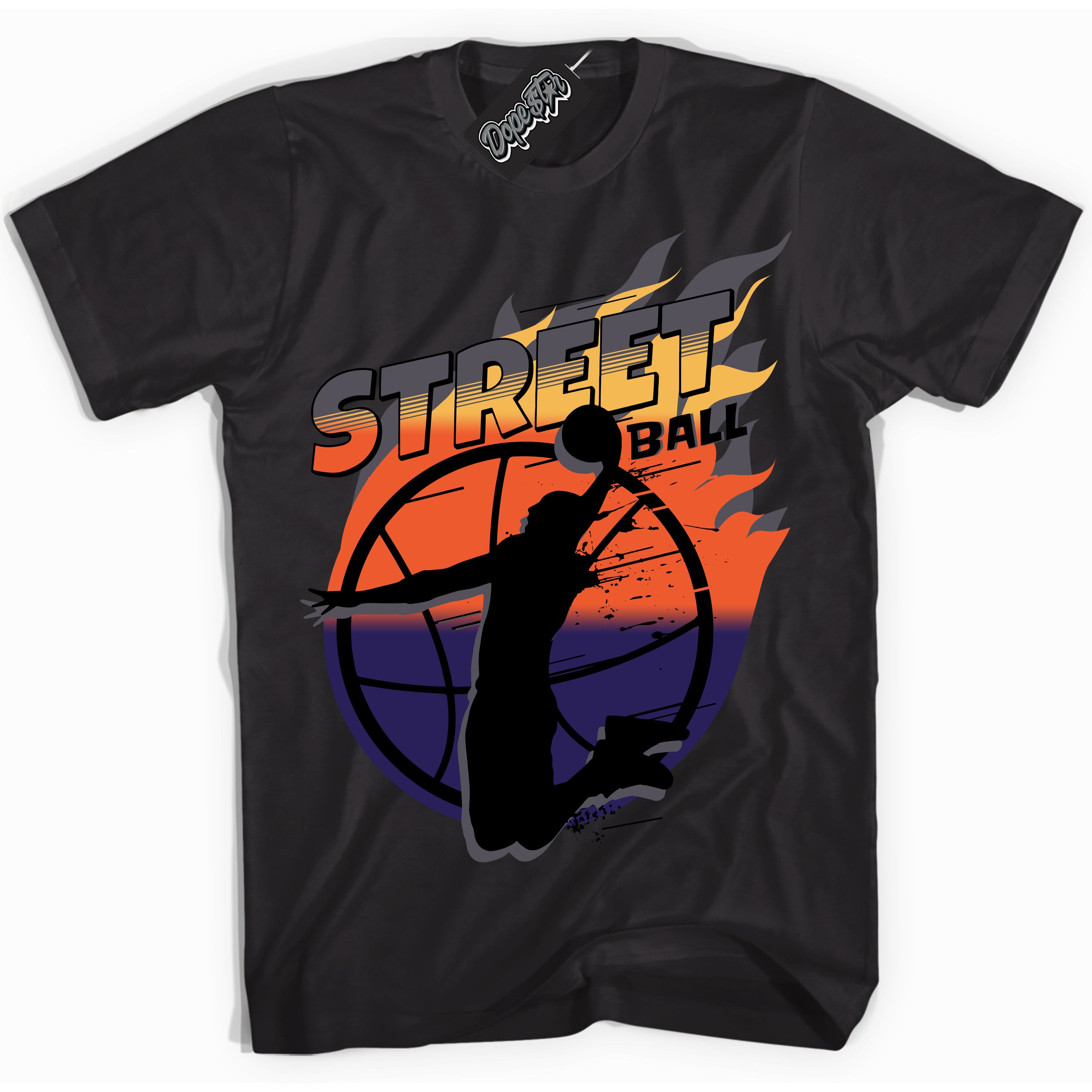 Cool Black Shirt with “ Street Ball” design that perfectly matches J Balvin Rio 3s Sneakers.