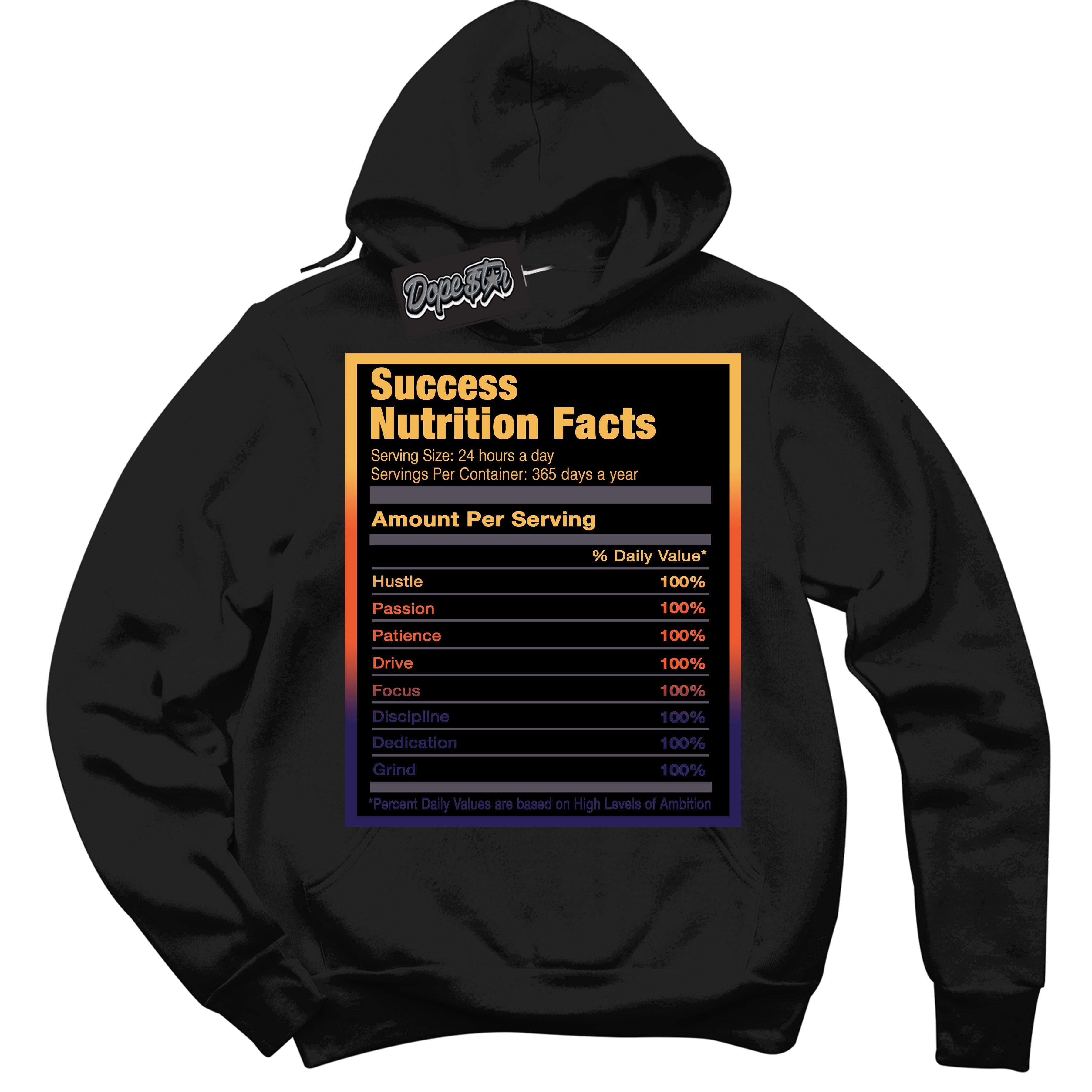 Cool Black Hoodie with “ Success Nutrition ”  design that Perfectly Matches J Balvin Rio 3s Sneakers.