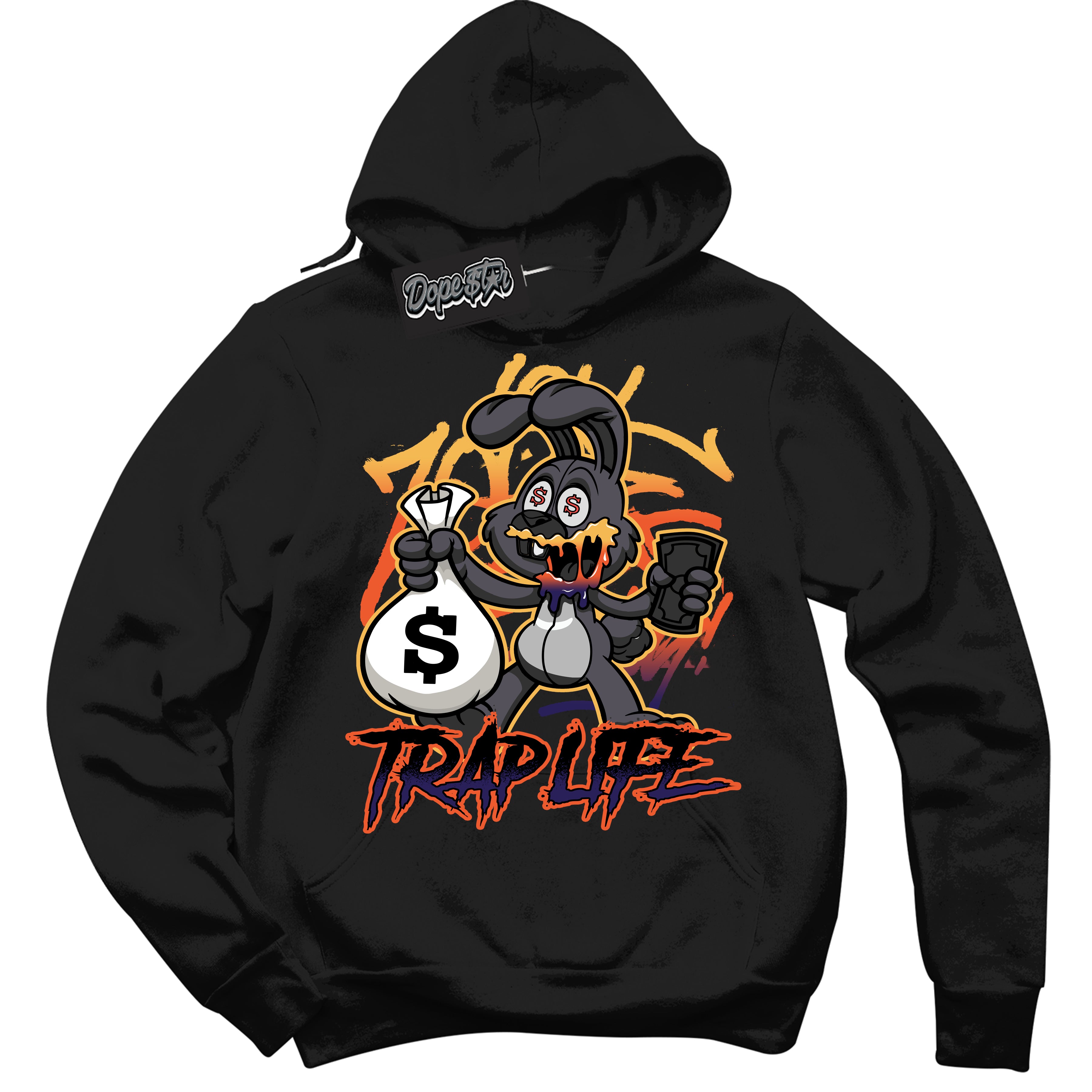 Cool Black Hoodie with “ Trap Rabbit ”  design that Perfectly Matches J Balvin Rio 3s Sneakers.