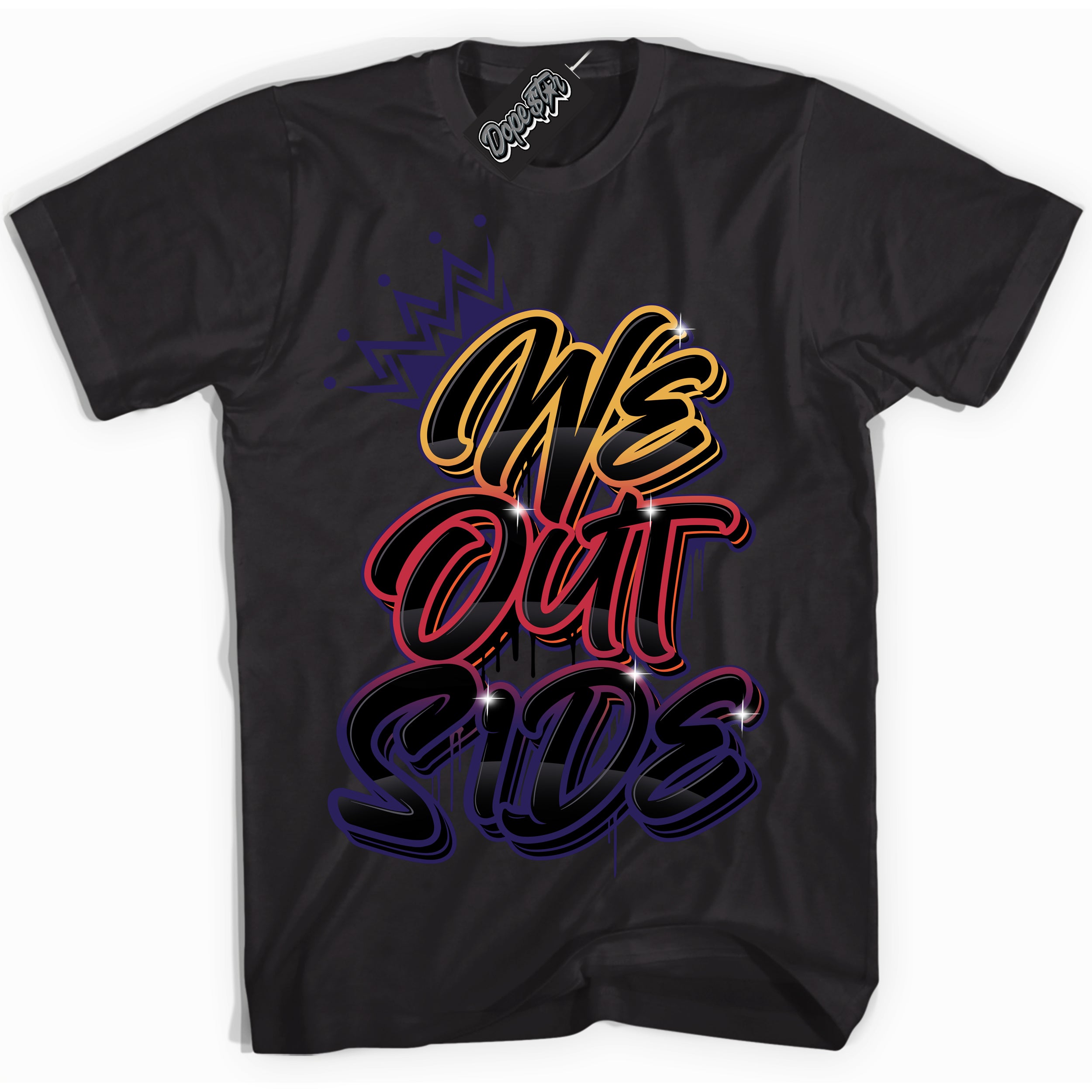 Cool Black Shirt with “ We Outside” design that perfectly matches J Balvin Rio 3s Sneakers.