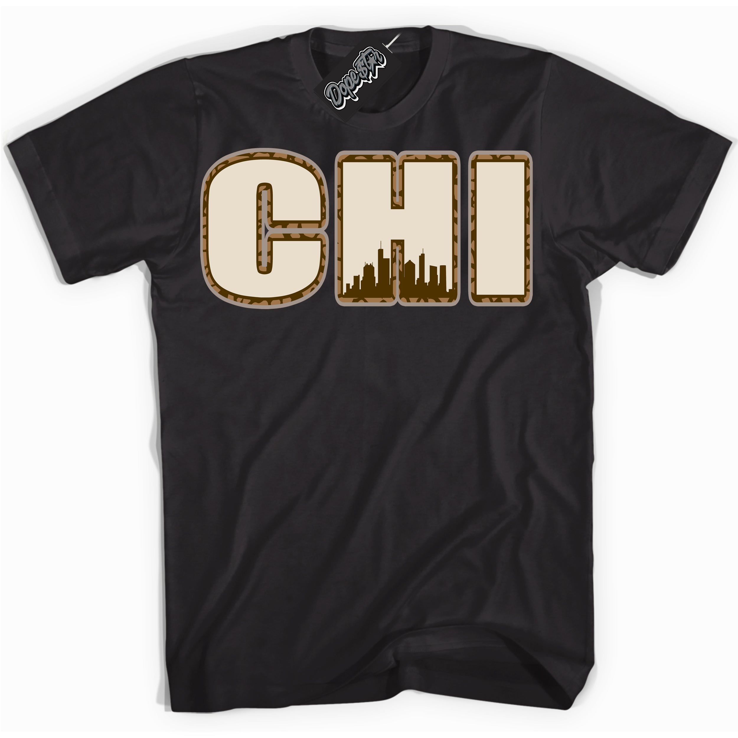 Cool Black graphic tee with “ Chicago ” design, that perfectly matches Palomino 3s sneakers 