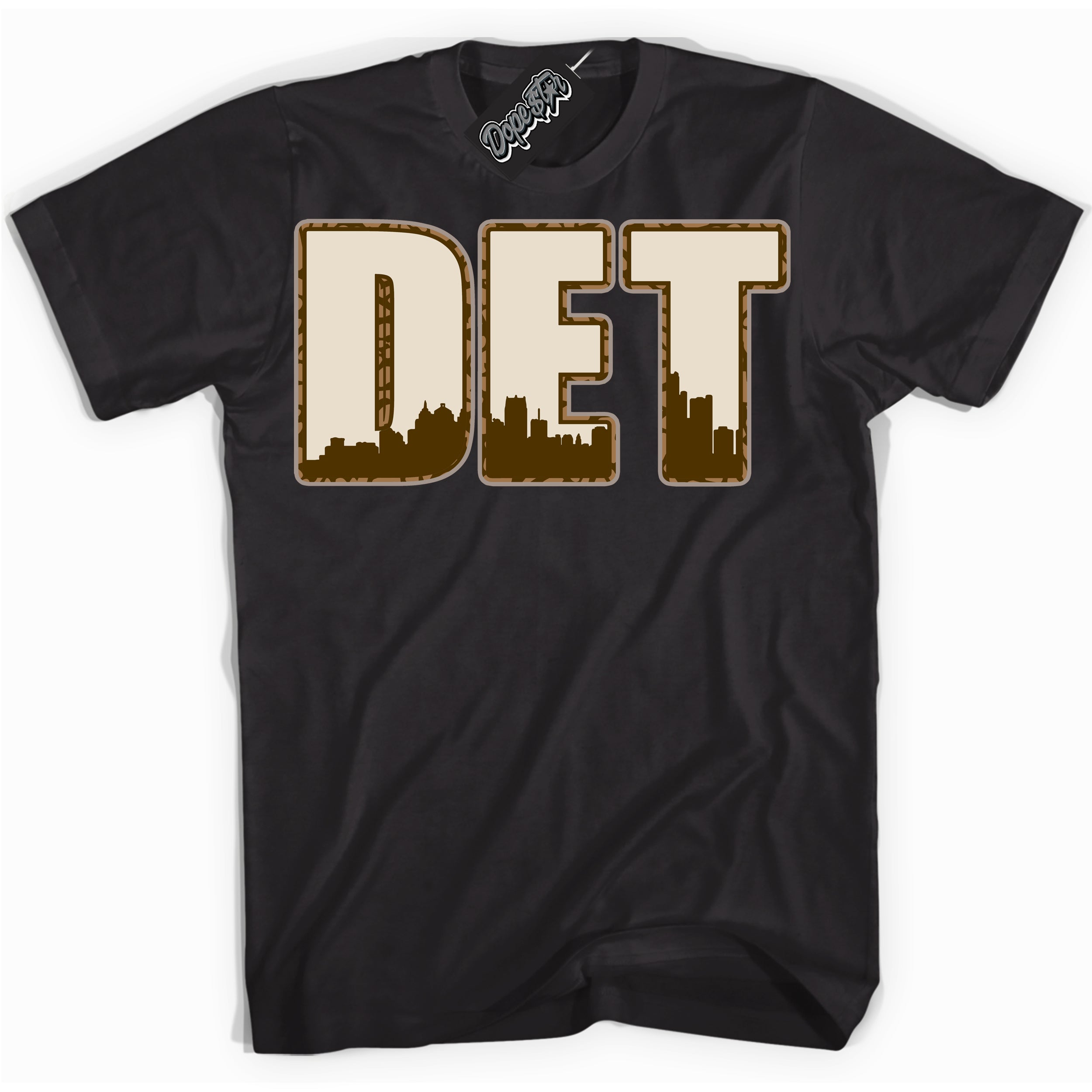 Cool Black graphic tee with “ Detroit ” design, that perfectly matches Palomino 3s sneakers 