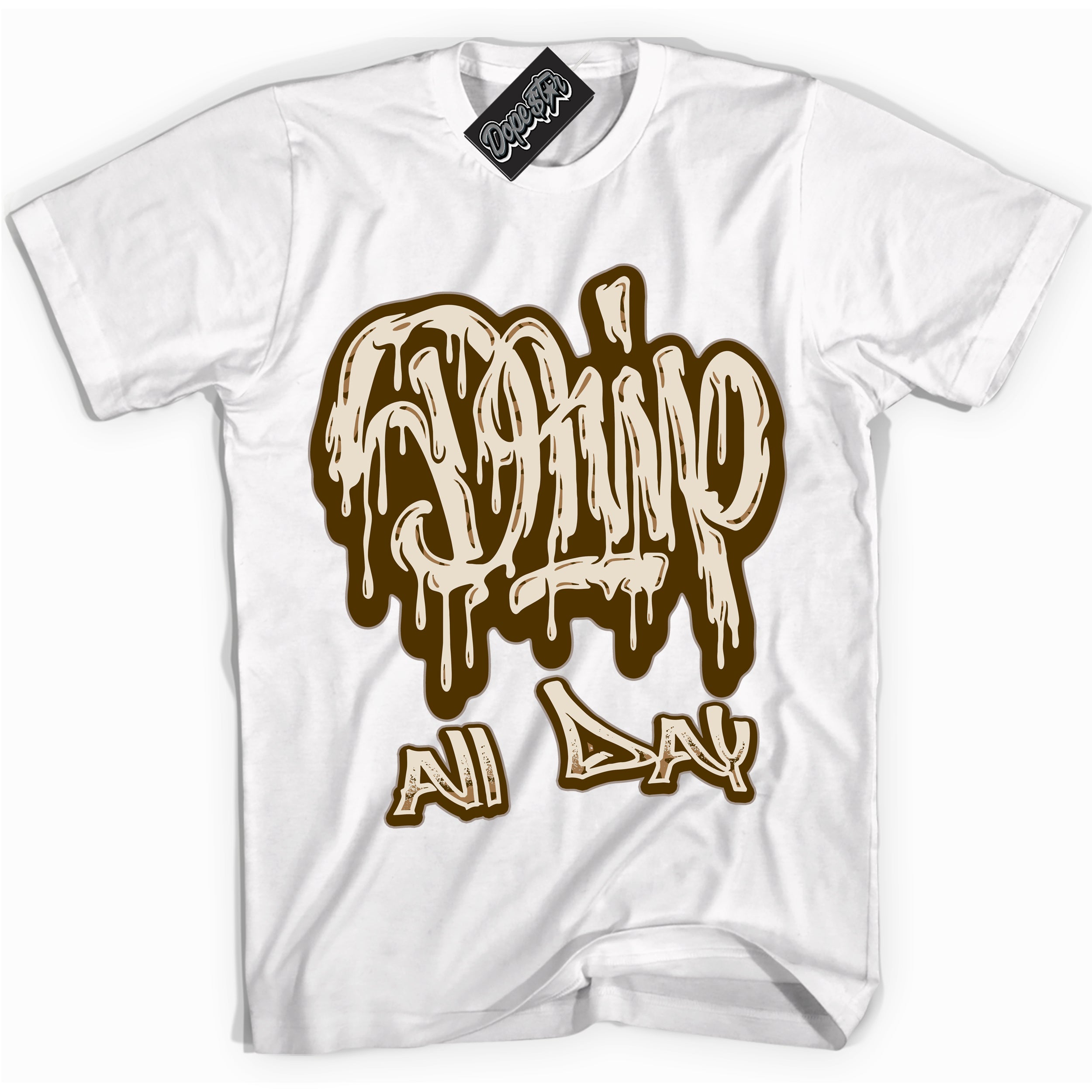 Cool White graphic tee with “ Drip All Day ” design, that perfectly matches Palomino 3s sneakers 