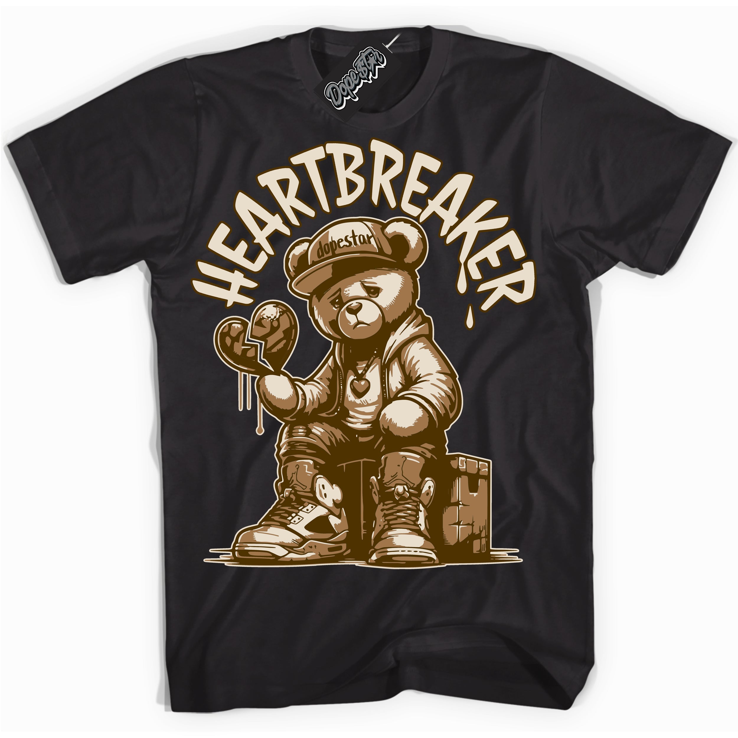 Cool Black graphic tee with “ Heartbreaker Bear ” design, that perfectly matches Palomino 3s sneakers 