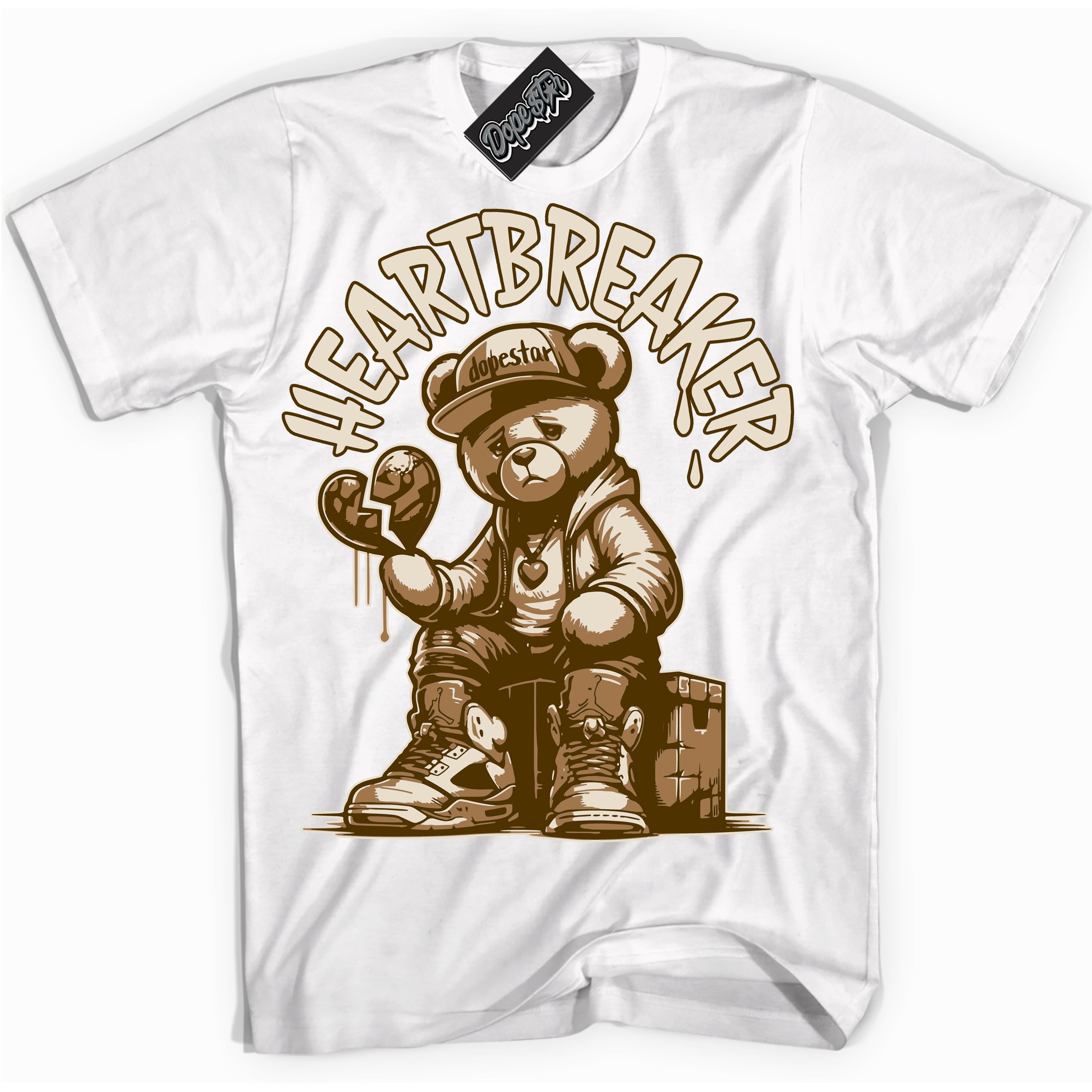 Cool White graphic tee with “ Heartbreaker Bear ” design, that perfectly matches Palomino 3s sneakers 