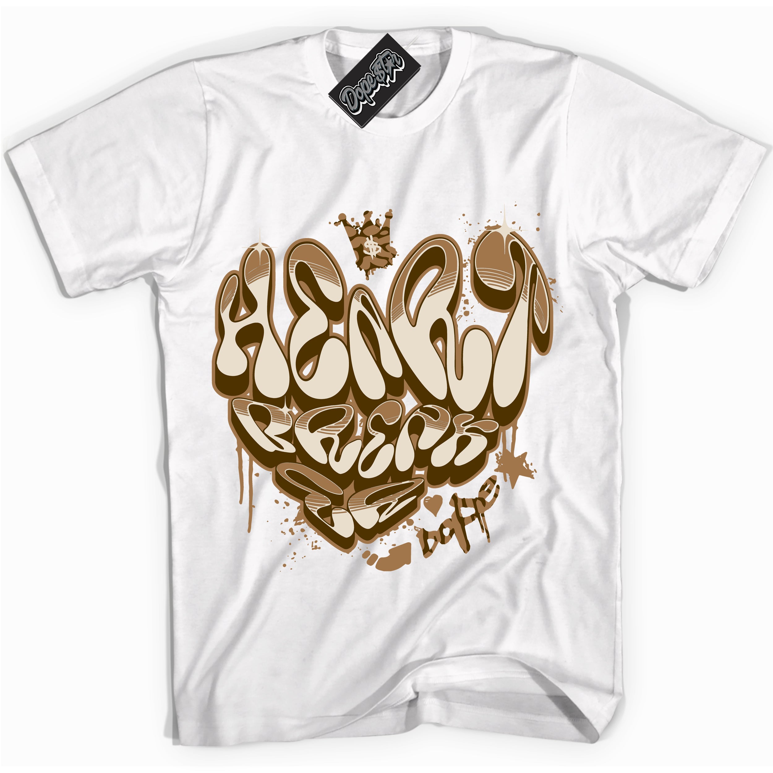 Cool White graphic tee with “ Heartbreaker Graffiti ” design, that perfectly matches Palomino 3s sneakers 