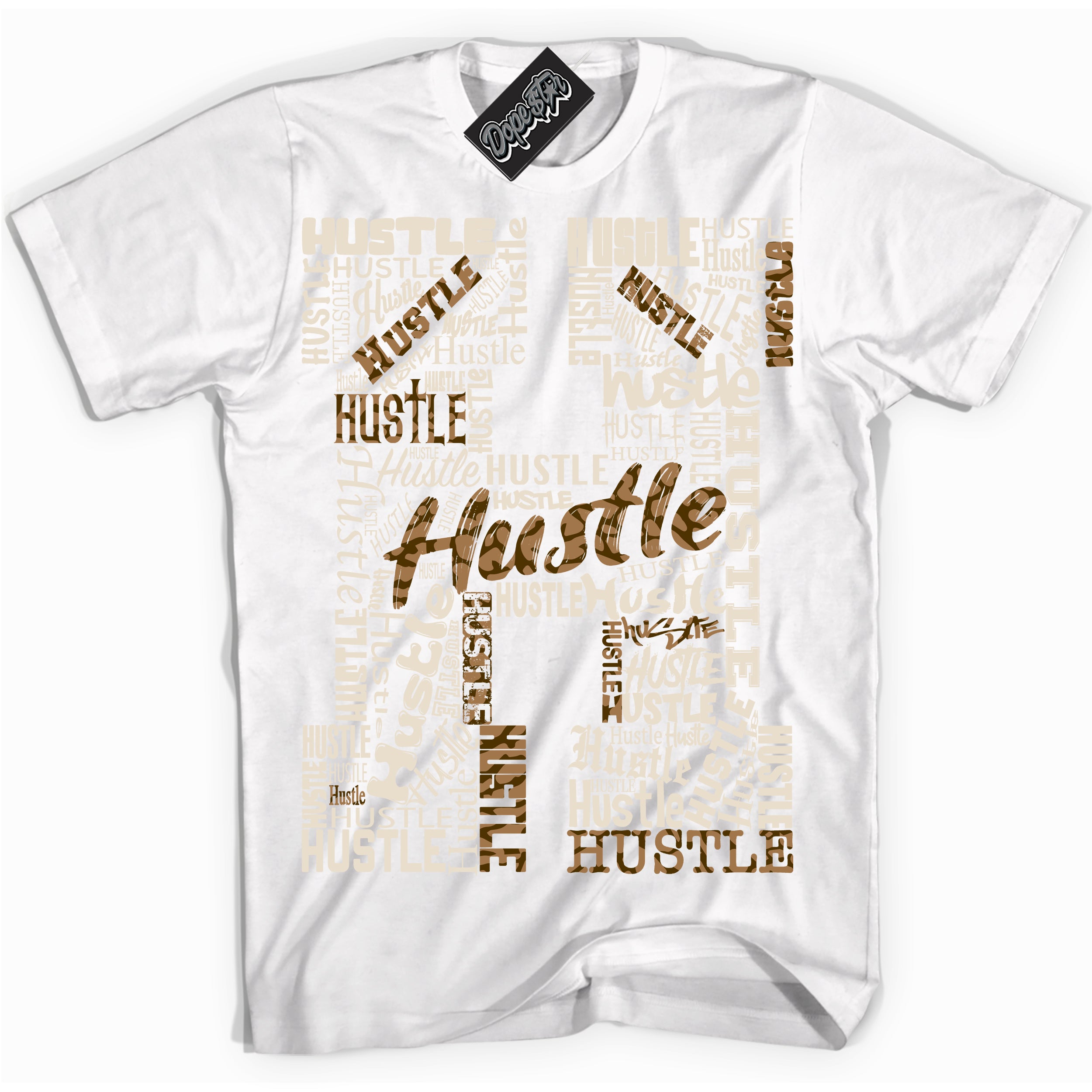 Cool White graphic tee with “ Hustle H ” design, that perfectly matches Palomino 3s sneakers 