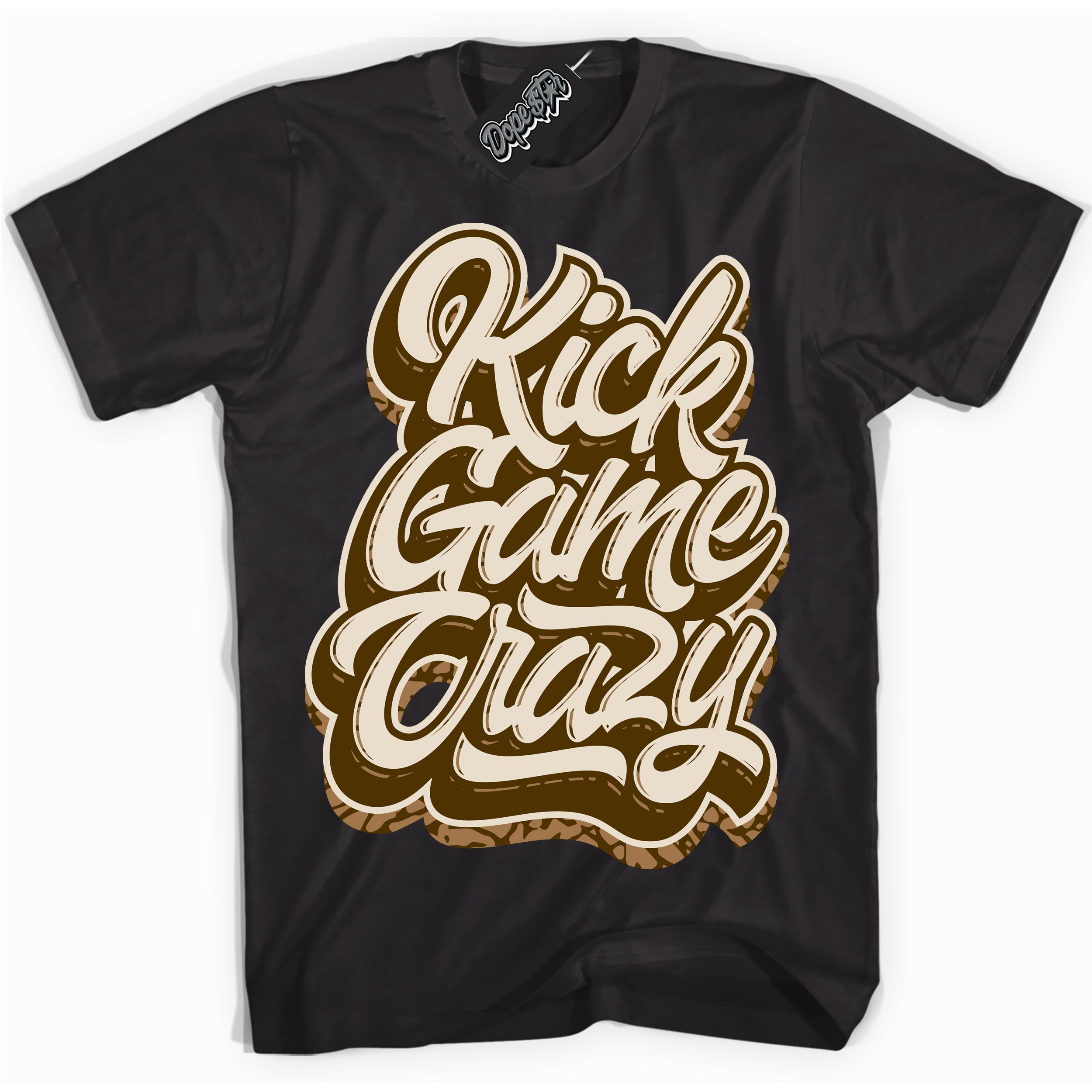 Cool Black graphic tee with “ Kick Game Crazy ” design, that perfectly matches Palomino 3s sneakers 