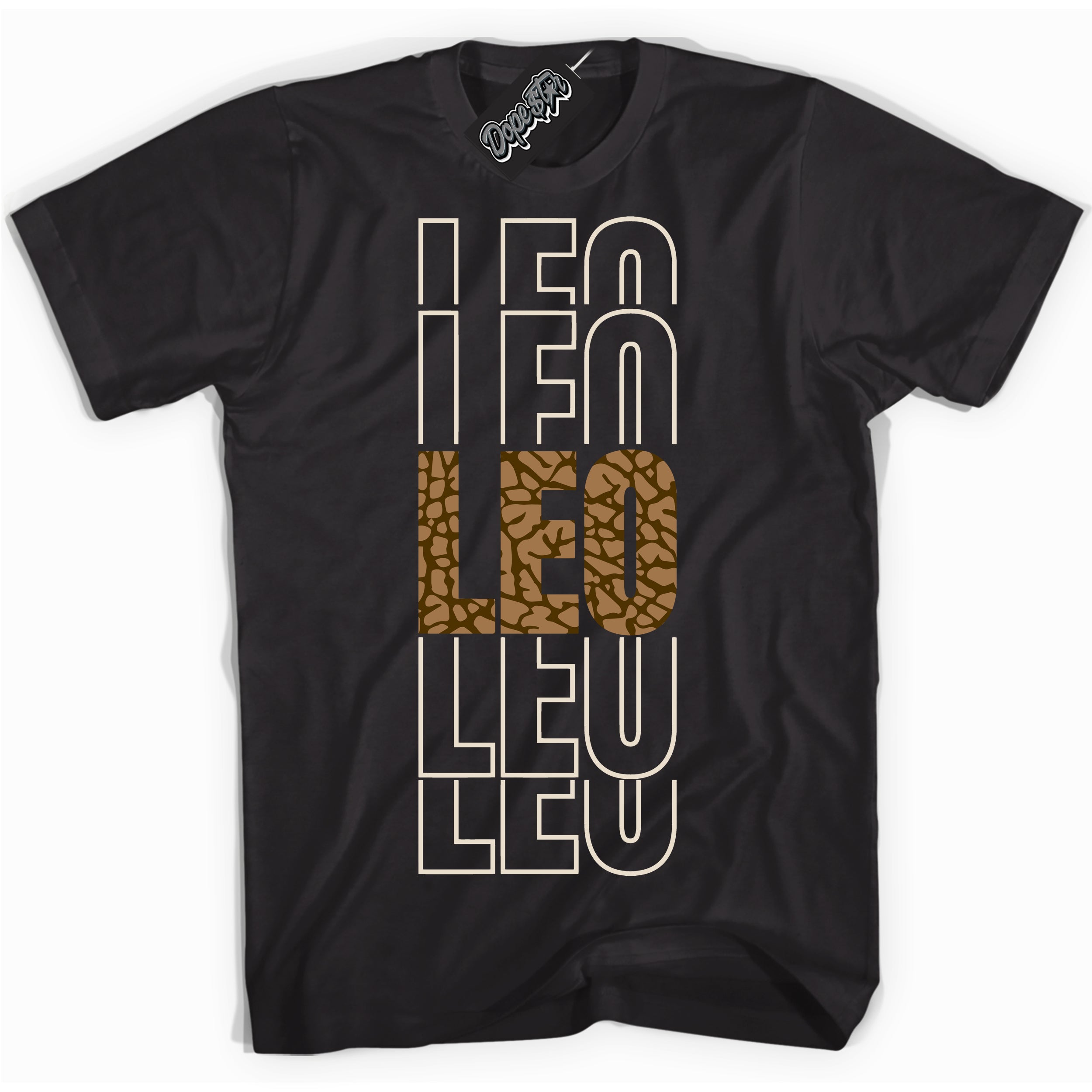 Cool Black graphic tee with “ Leo ” design, that perfectly matches Palomino 3s sneakers 