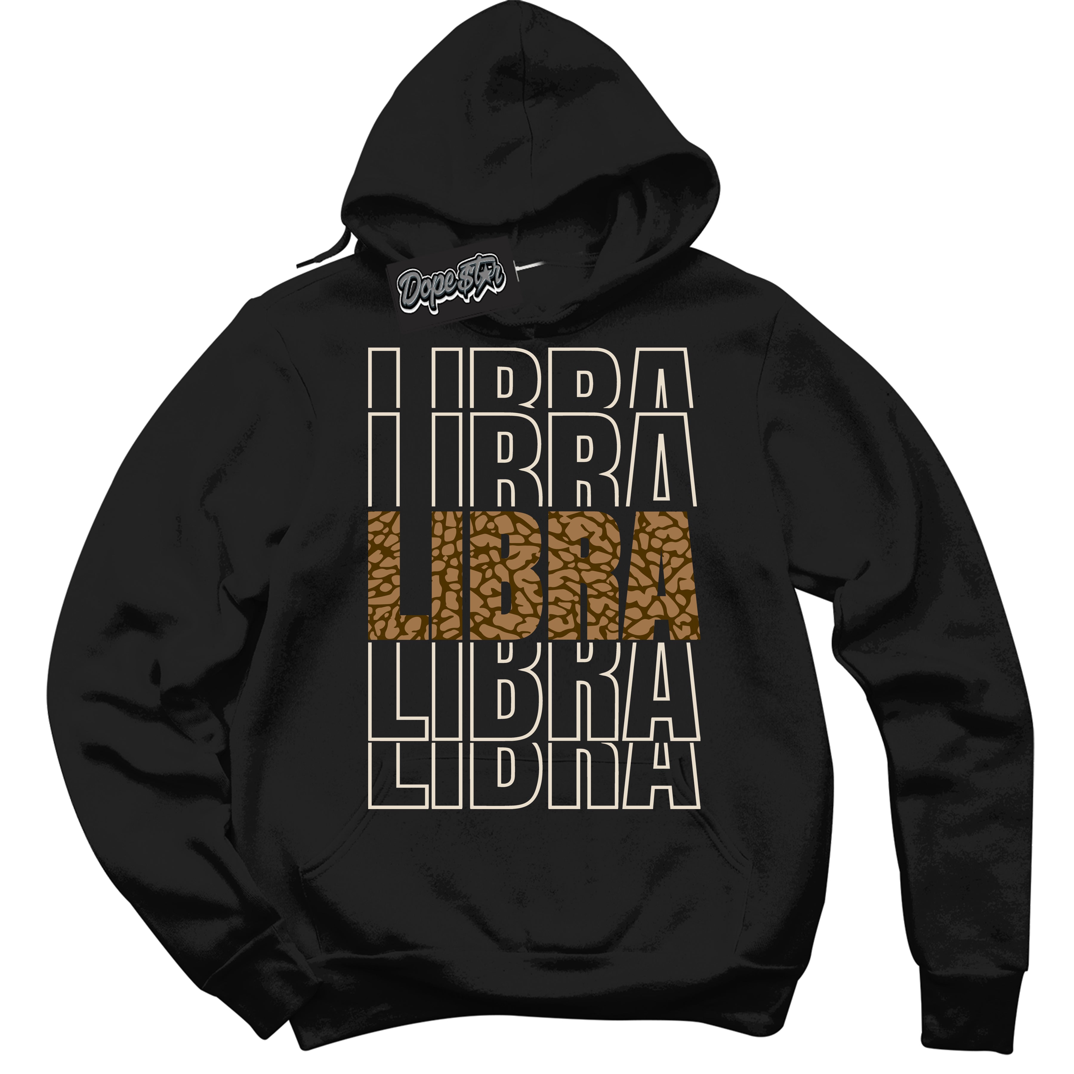 Cool Black Graphic DopeStar Hoodie with “ Libra “ print, that perfectly matches Palomino 3s sneakers