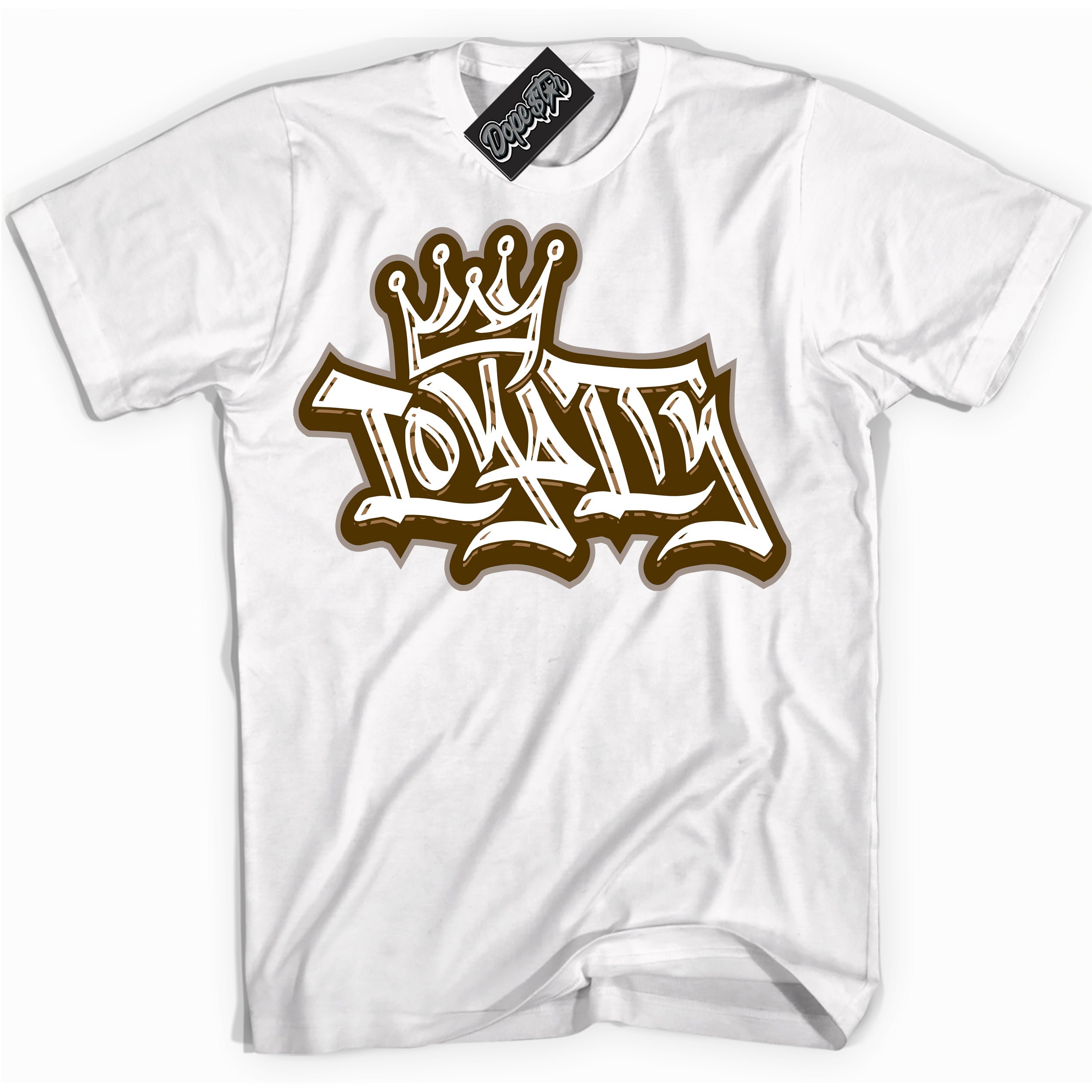 Cool White graphic tee with “ Loyalty Crown ” design, that perfectly matches Palomino 3s sneakers 