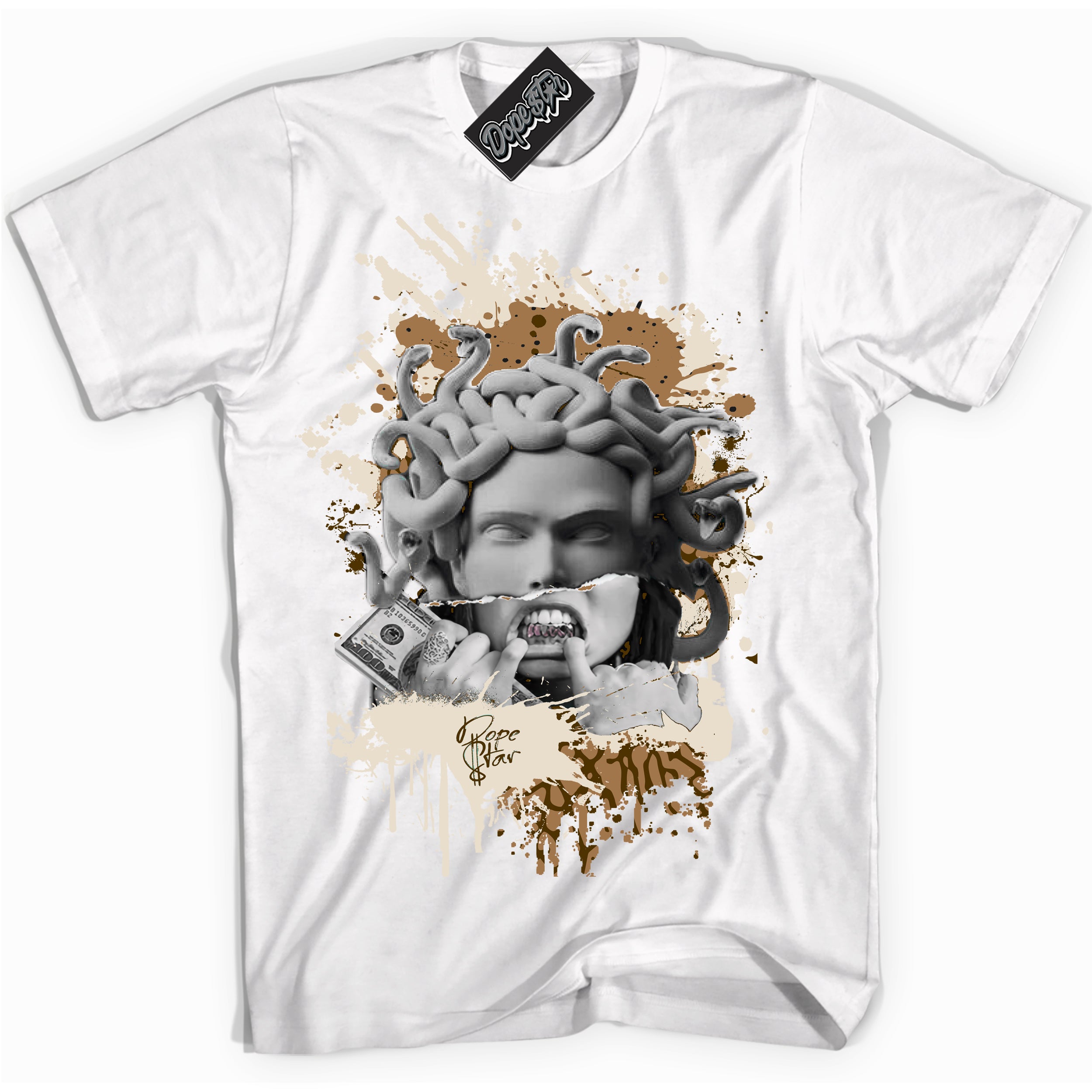 Cool White graphic tee with “ Medusa ” design, that perfectly matches Palomino 3s sneakers 