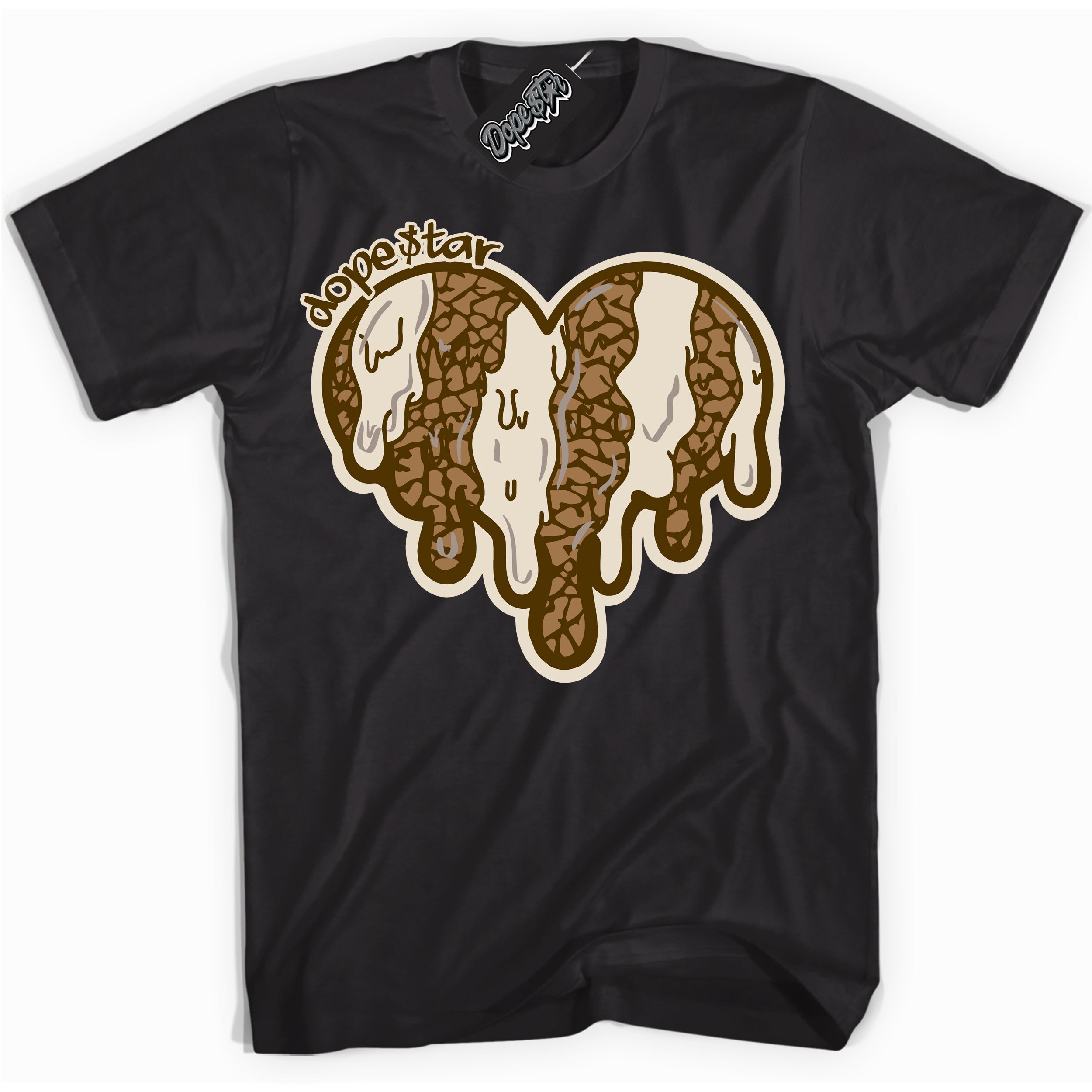 Cool Black graphic tee with “ Melting Heart ” design, that perfectly matches Palomino 3s sneakers 