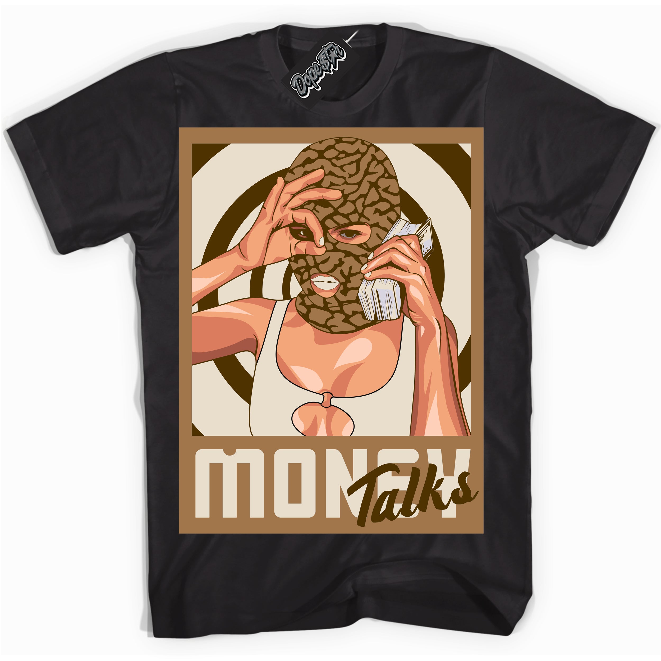 Cool Black graphic tee with “ Money Talks ” design, that perfectly matches Palomino 3s sneakers 