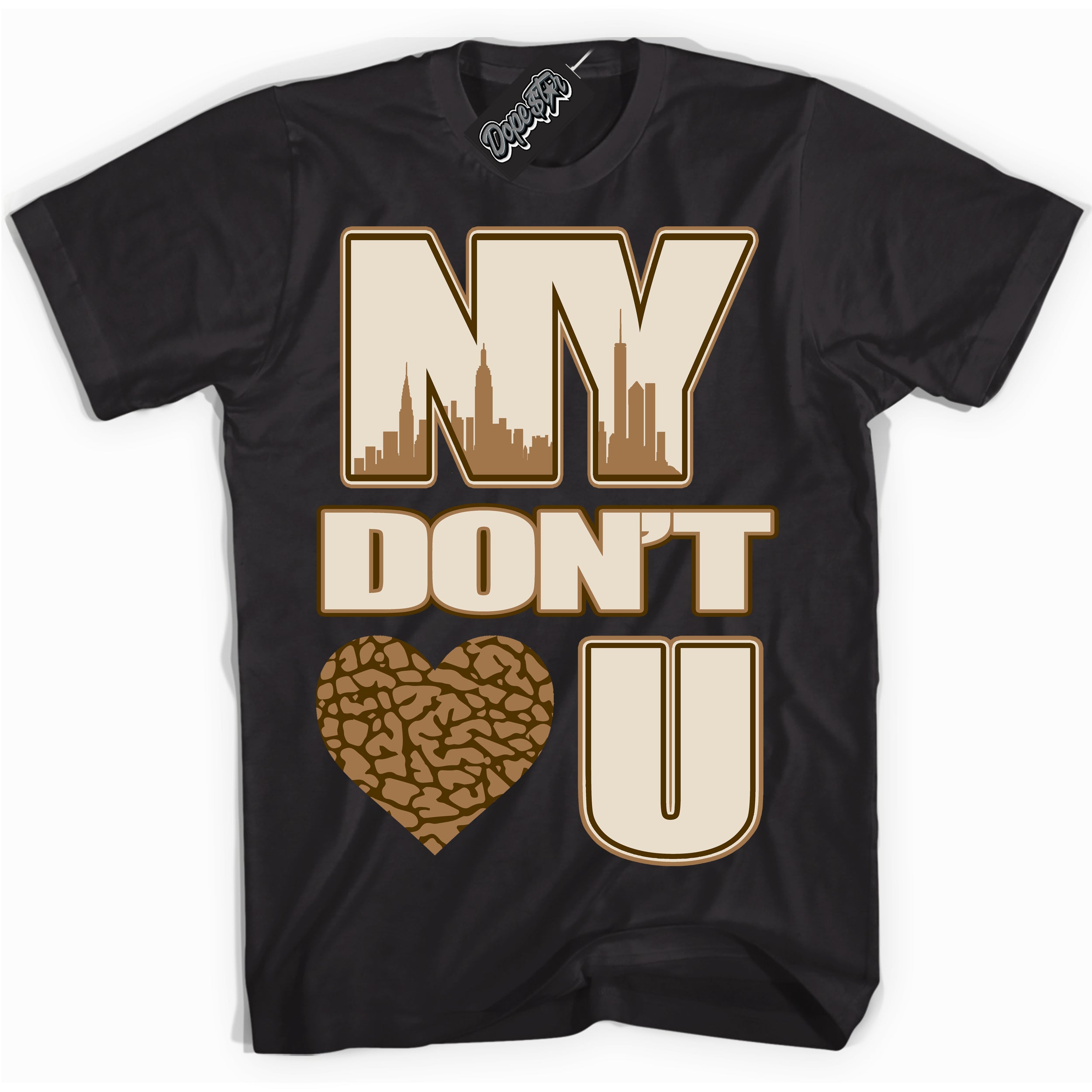 Cool Black graphic tee with “ NY Don't Love You ” design, that perfectly matches Palomino 3s sneakers 