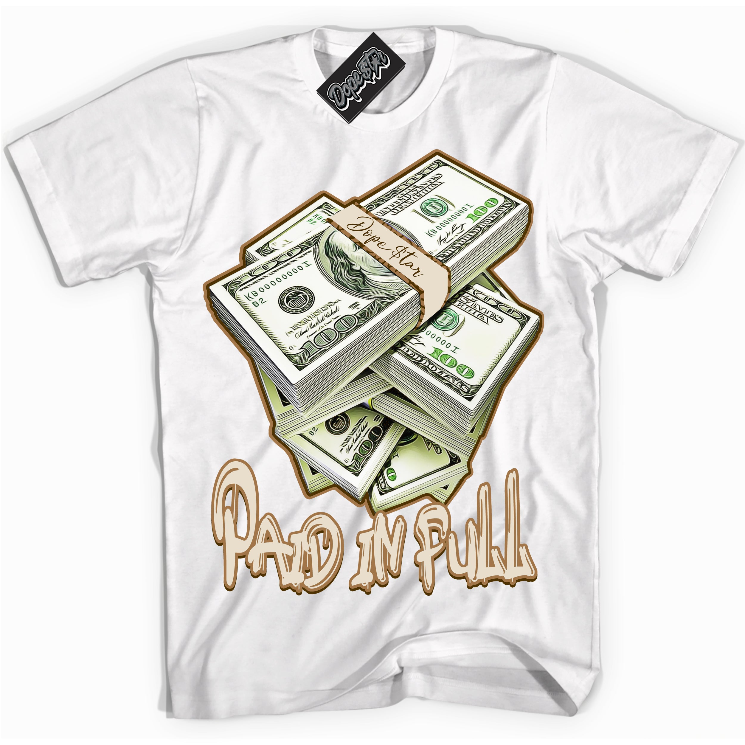 Cool White graphic tee with “ Paid In Full ” design, that perfectly matches Palomino 3s sneakers 