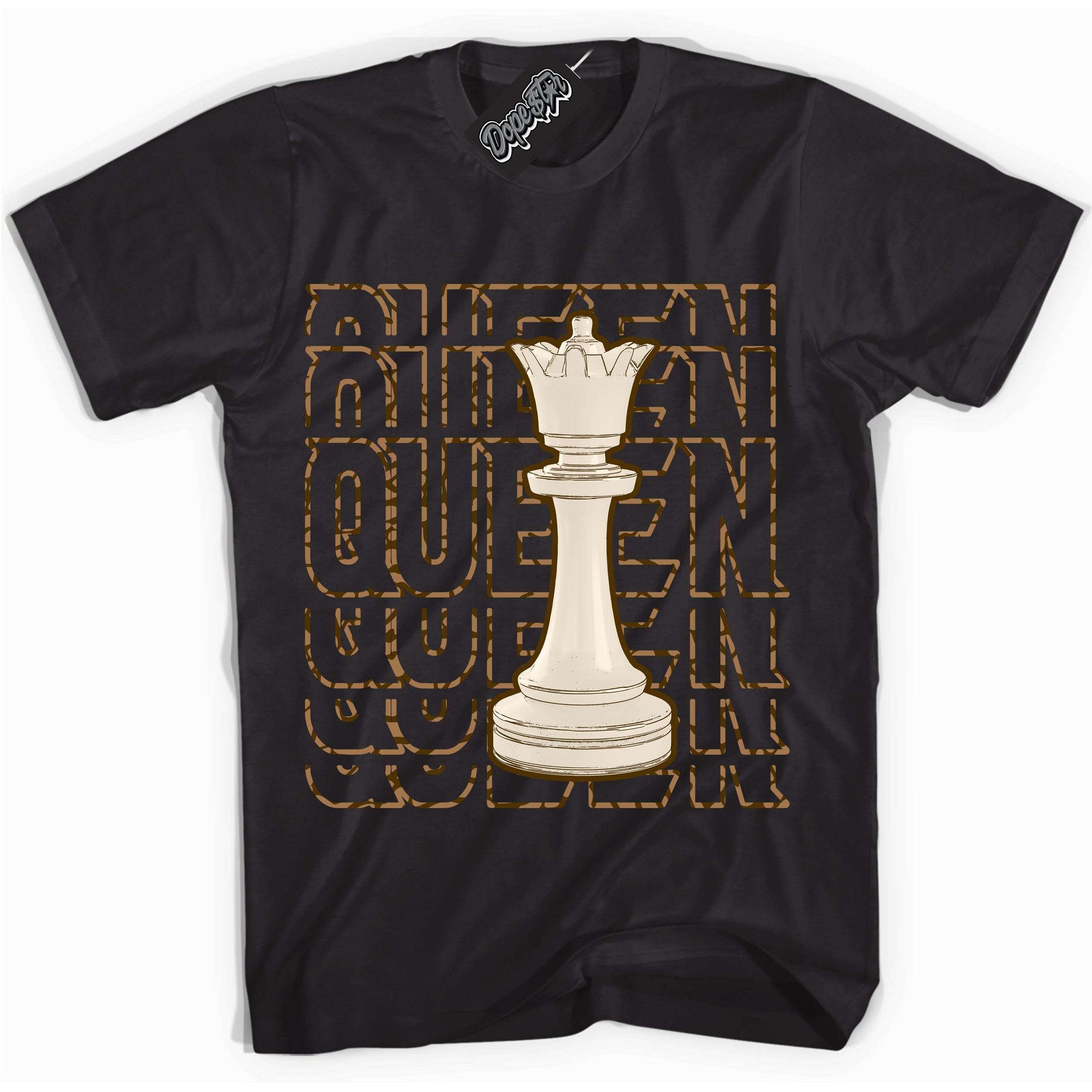 Cool Black graphic tee with “ Queen Chess ” design, that perfectly matches Palomino 3s sneakers 