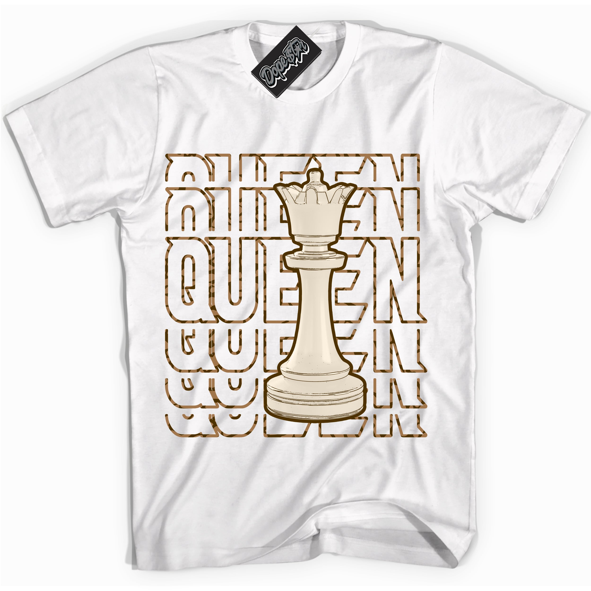 Cool White graphic tee with “ Queen Chess ” design, that perfectly matches Palomino 3s sneakers 