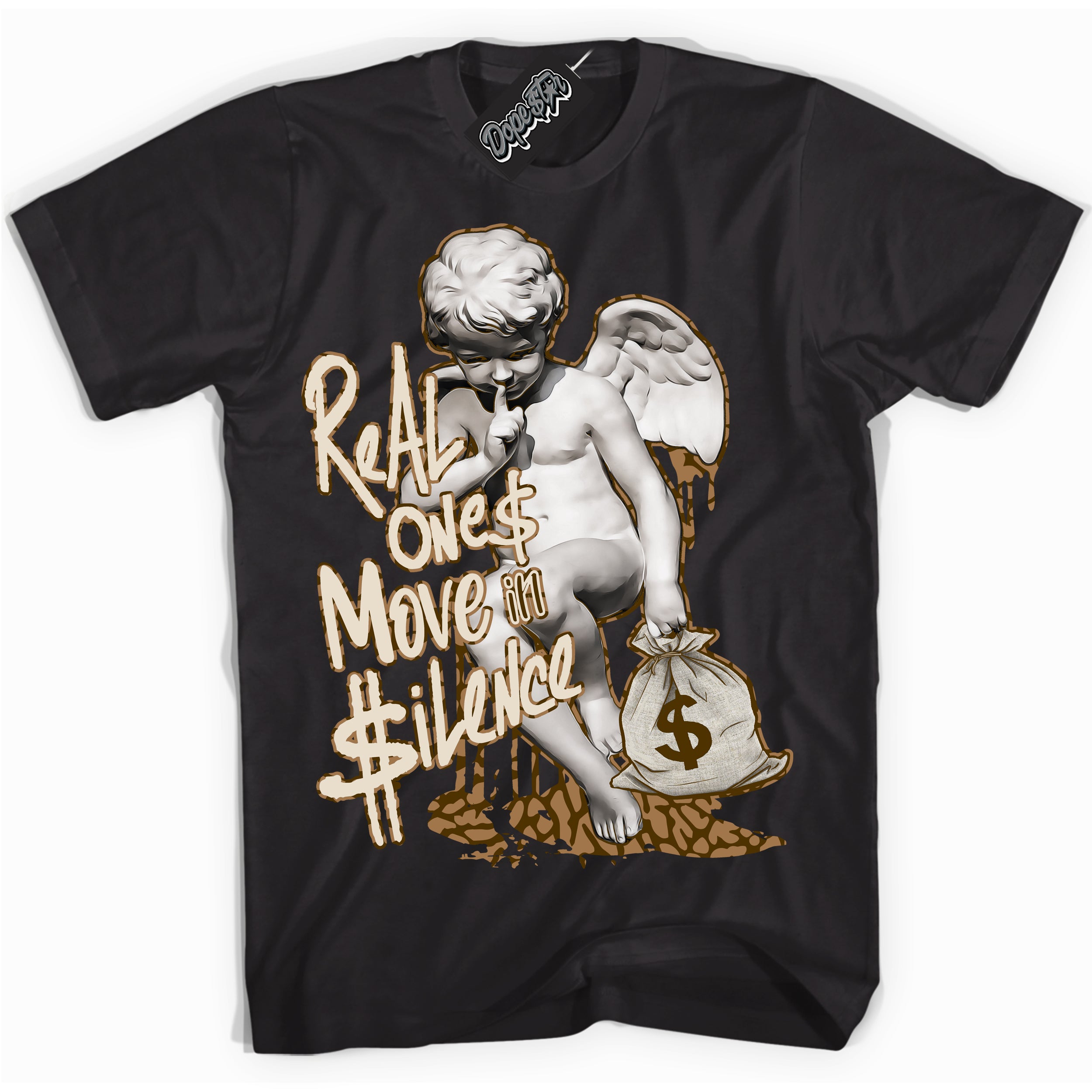 Cool Black graphic tee with “ Real Ones Cherub ” design, that perfectly matches Palomino 3s sneakers 