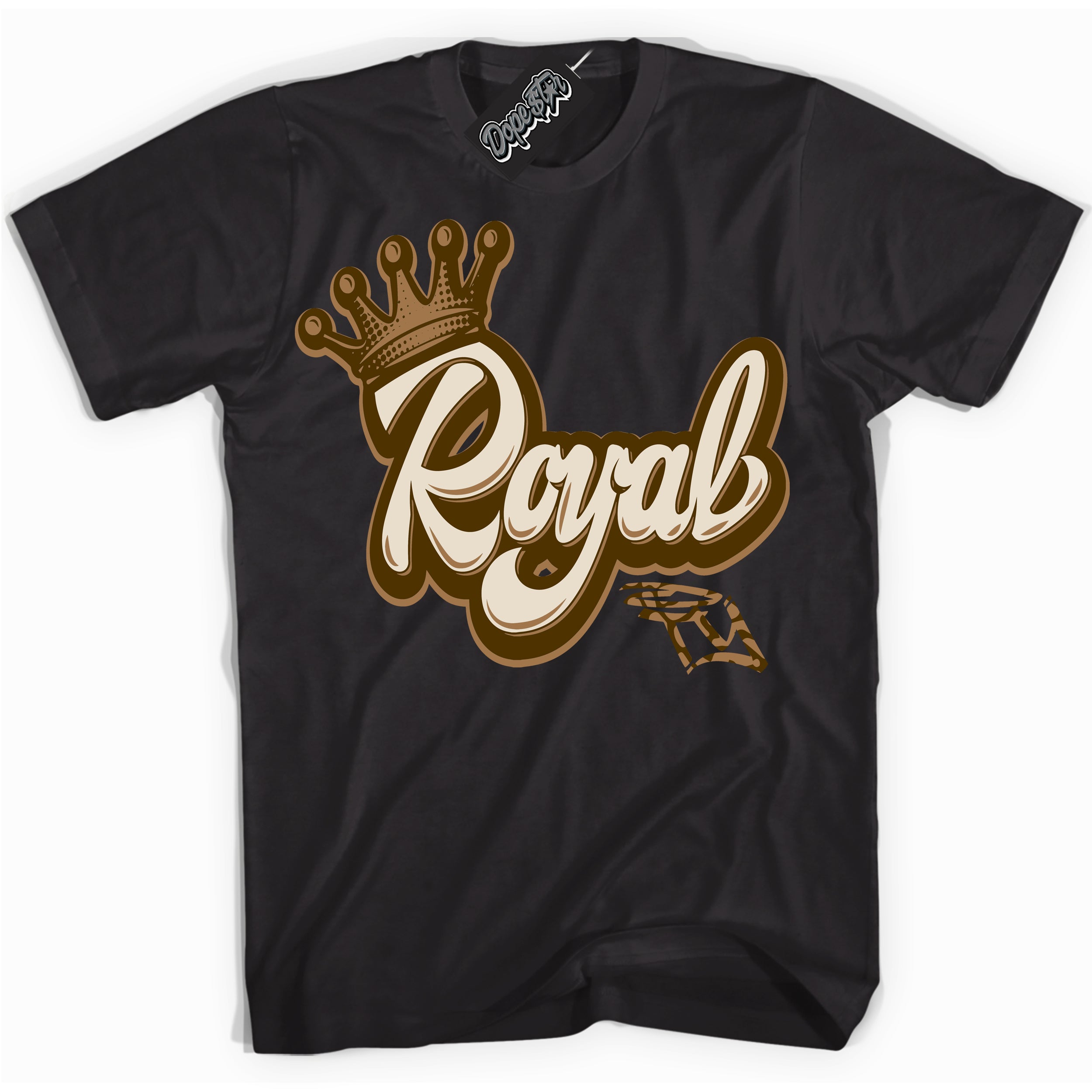 Cool Black graphic tee with “ Royalty ” design, that perfectly matches Palomino 3s sneakers 