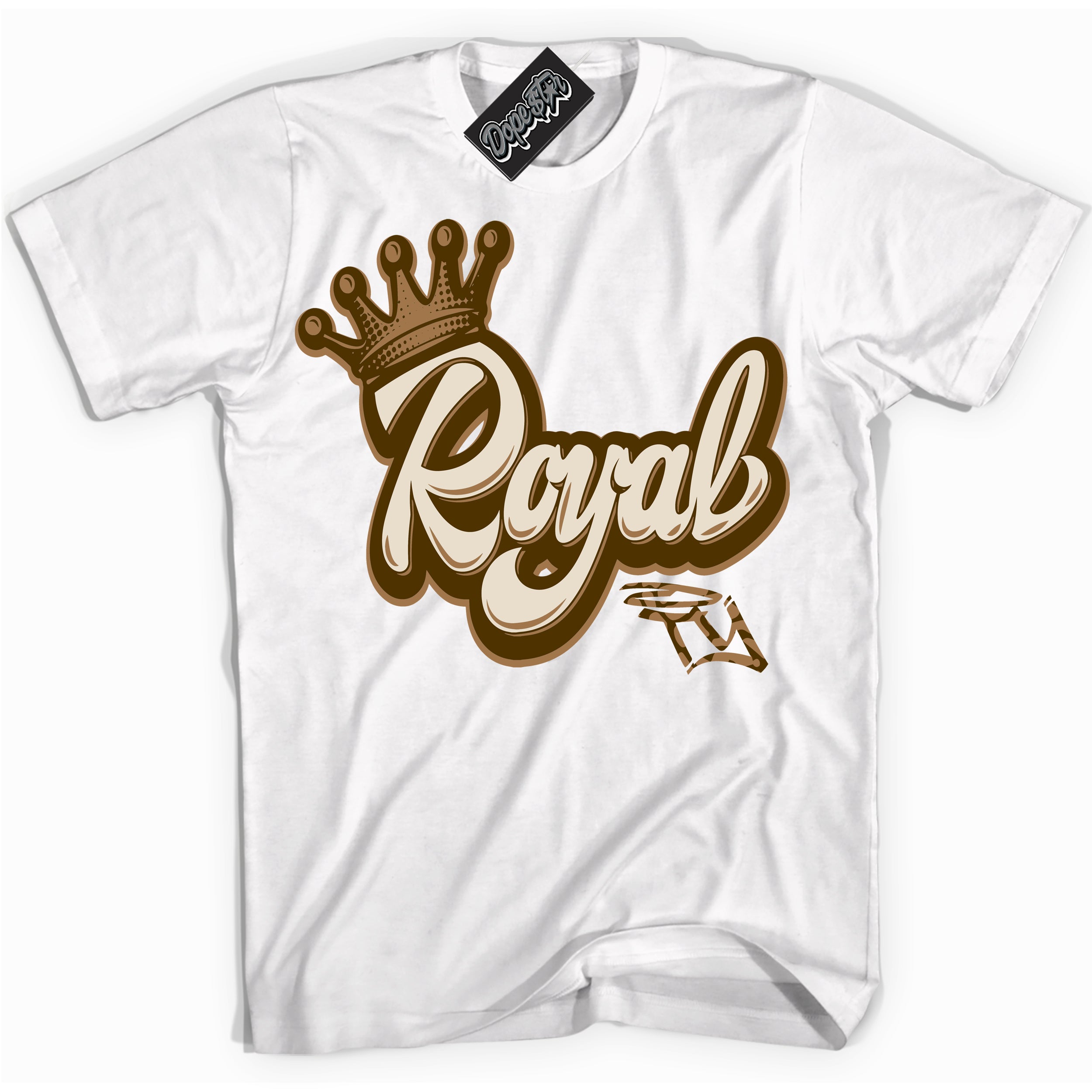 Cool White graphic tee with “ Royalty ” design, that perfectly matches Palomino 3s sneakers 