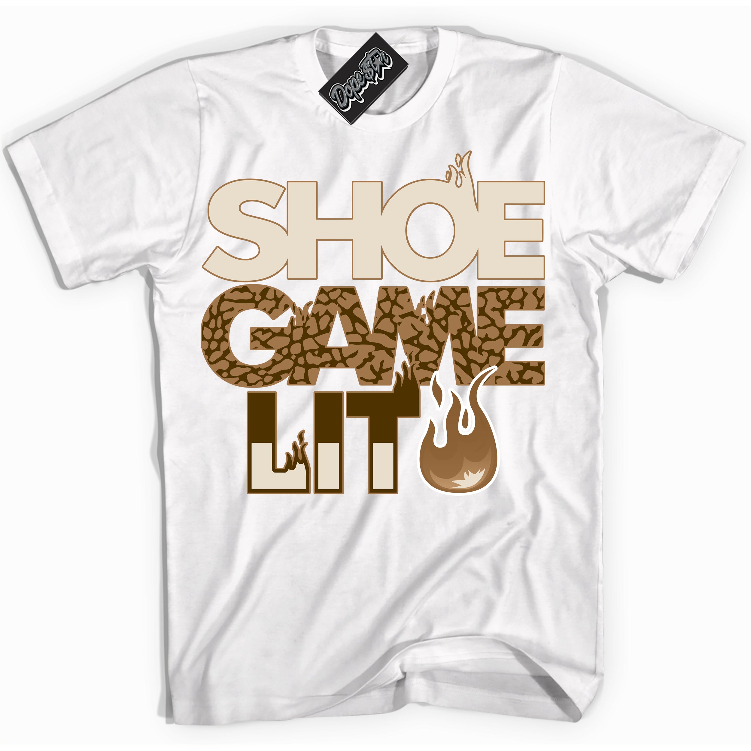 Cool White Shirt with “ Shoe Game Lit ” design that perfectly matches Palomino 3s Sneakers.