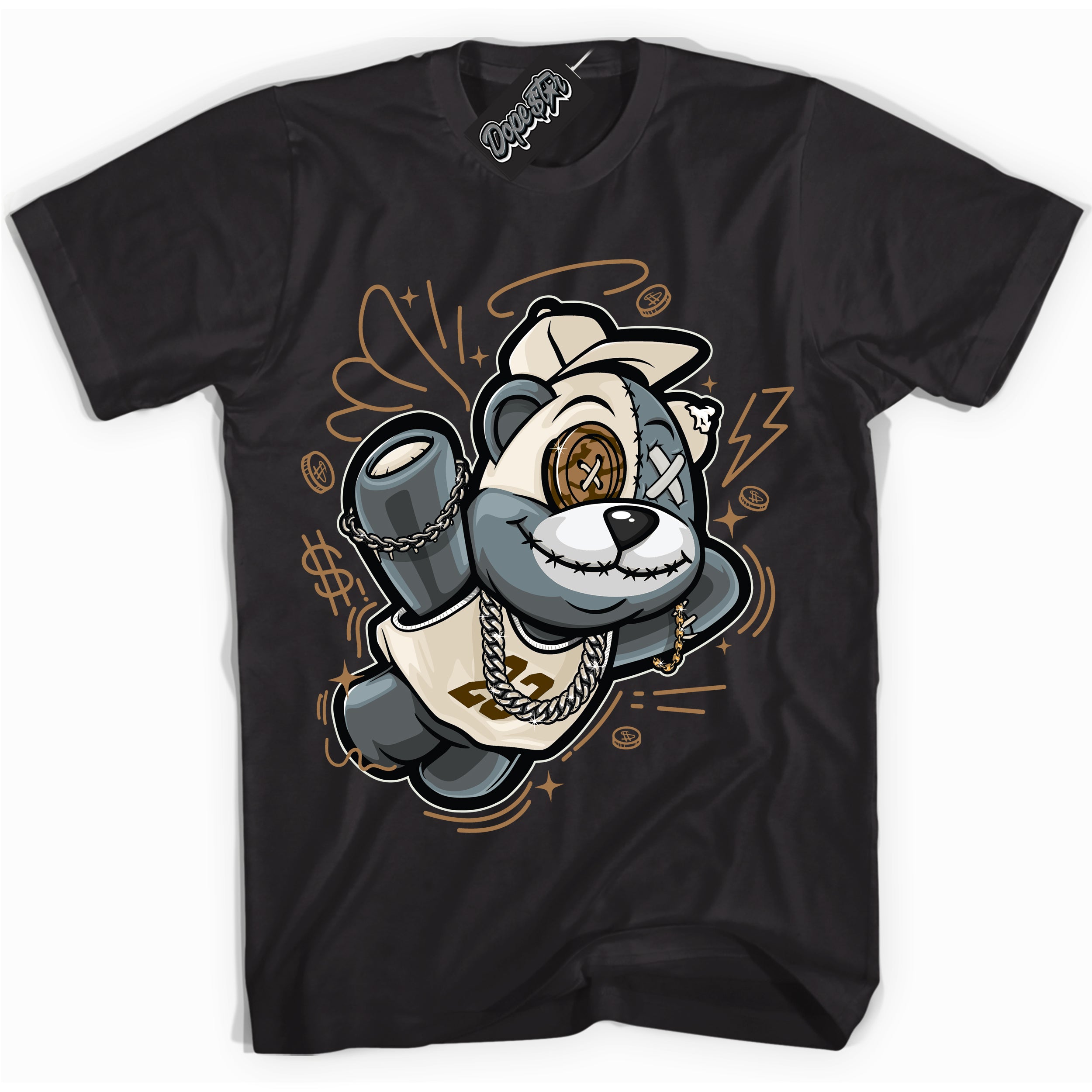 Cool Black graphic tee with “ Slam Dunk Bear ” design, that perfectly matches Palomino 3s sneakers 